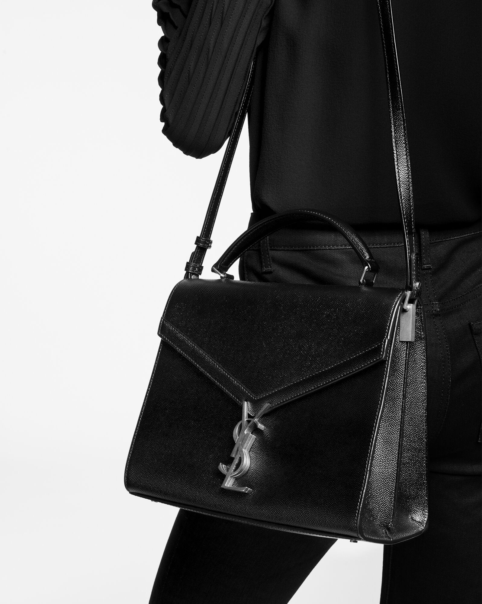 cassandra medium top handle bag in box saint laurent leather dark pecan cassandra medium top handle bag in box saint laurent leather dark pecan