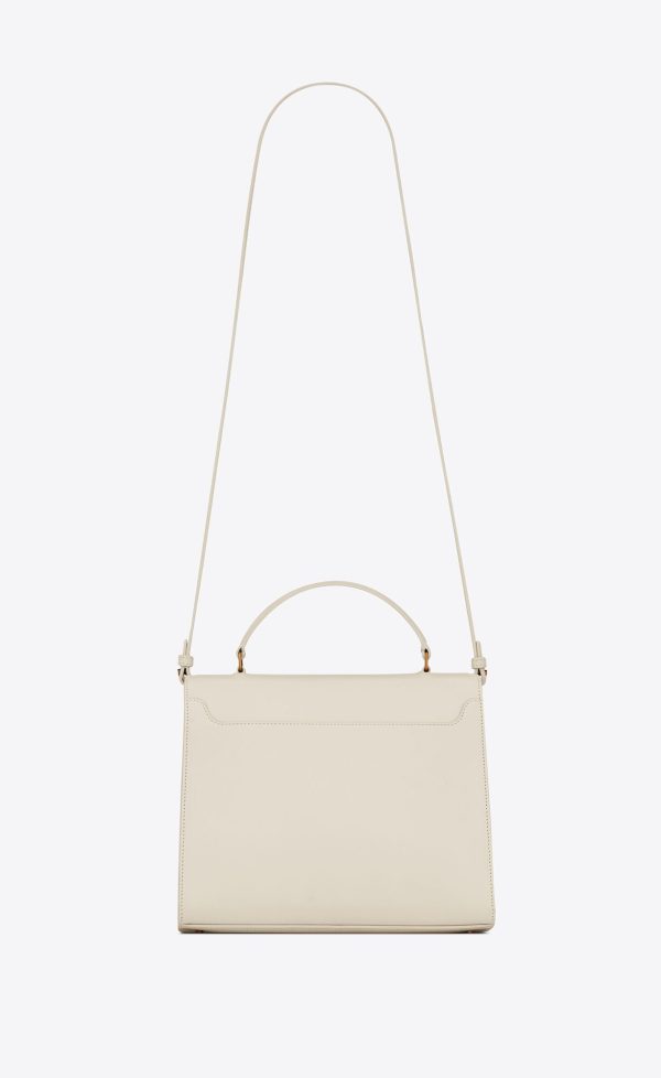 cassandra medium top handle bag in box saint laurent leather blanc vintage