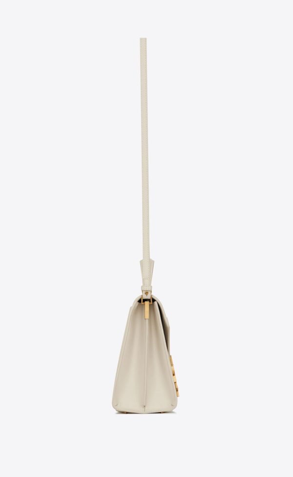 cassandra medium top handle bag in box saint laurent leather blanc vintage