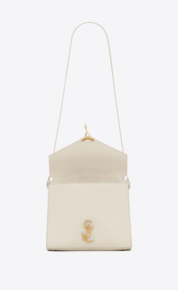 cassandra medium top handle bag in box saint laurent leather blanc vintage