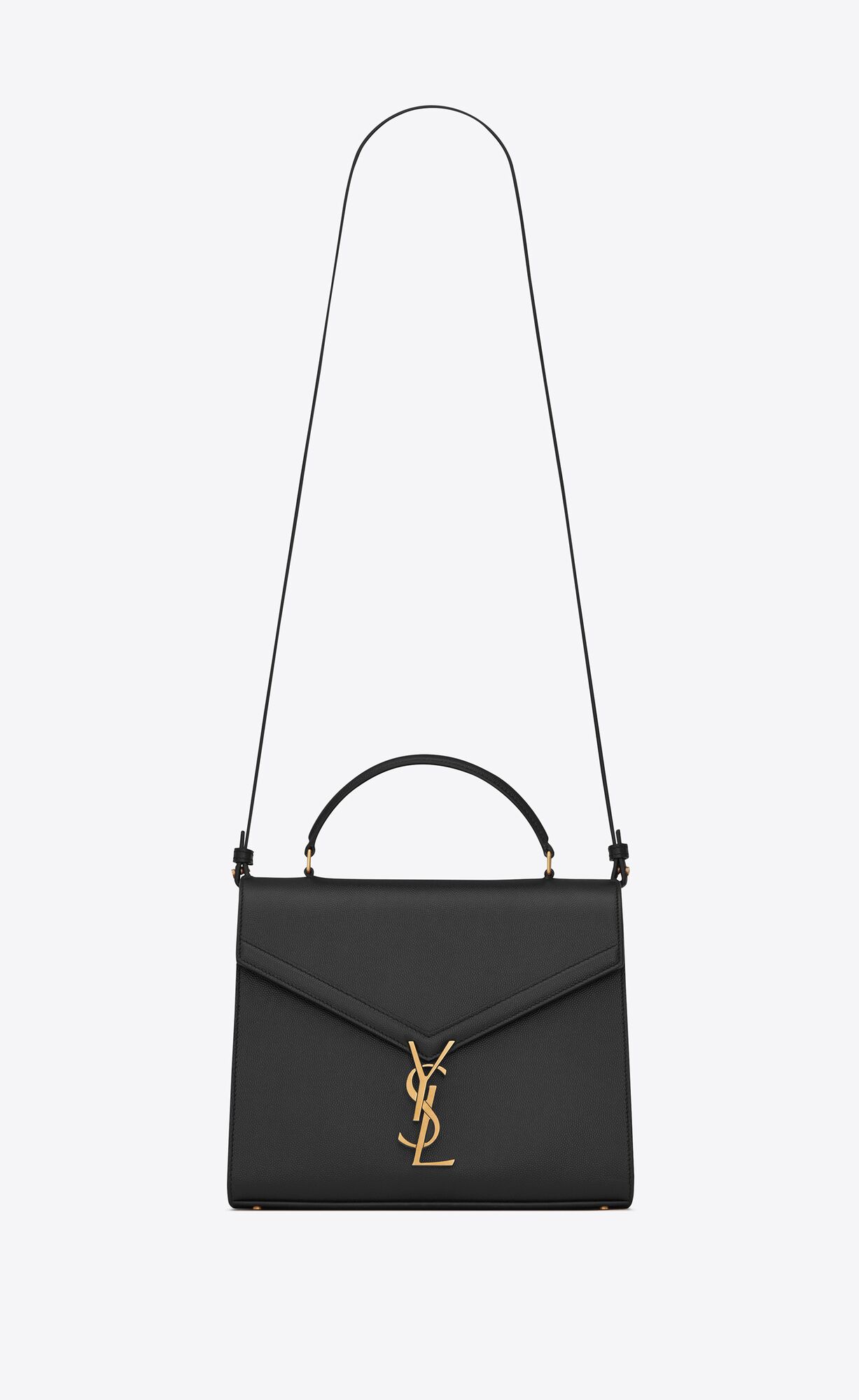 cassandra medium top handle bag in grain de poudre embossed leather black cassandra medium top handle bag in grain de poudre embossed leather black