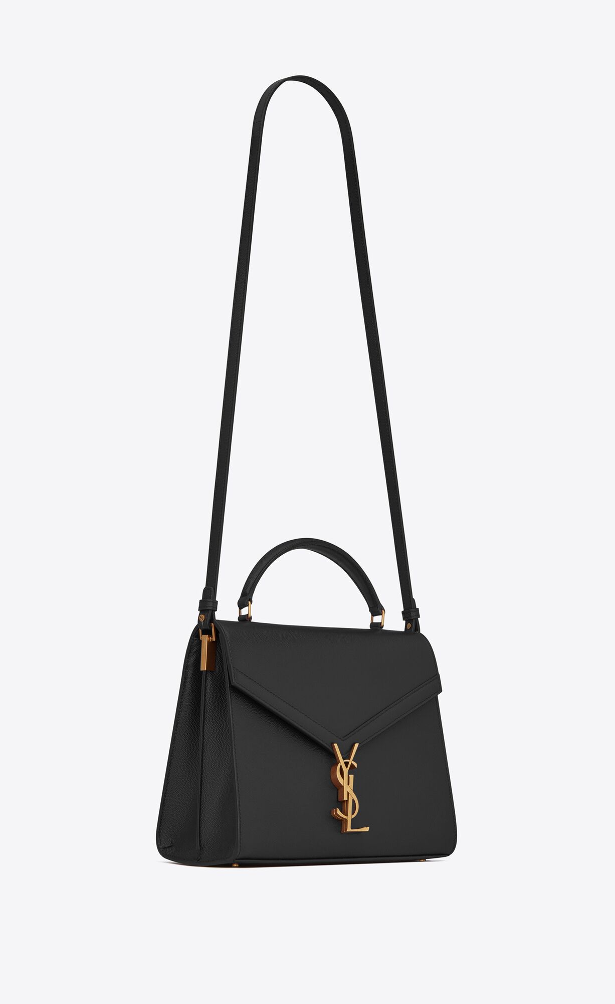 cassandra medium top handle bag in grain de poudre embossed leather black cassandra medium top handle bag in grain de poudre embossed leather black