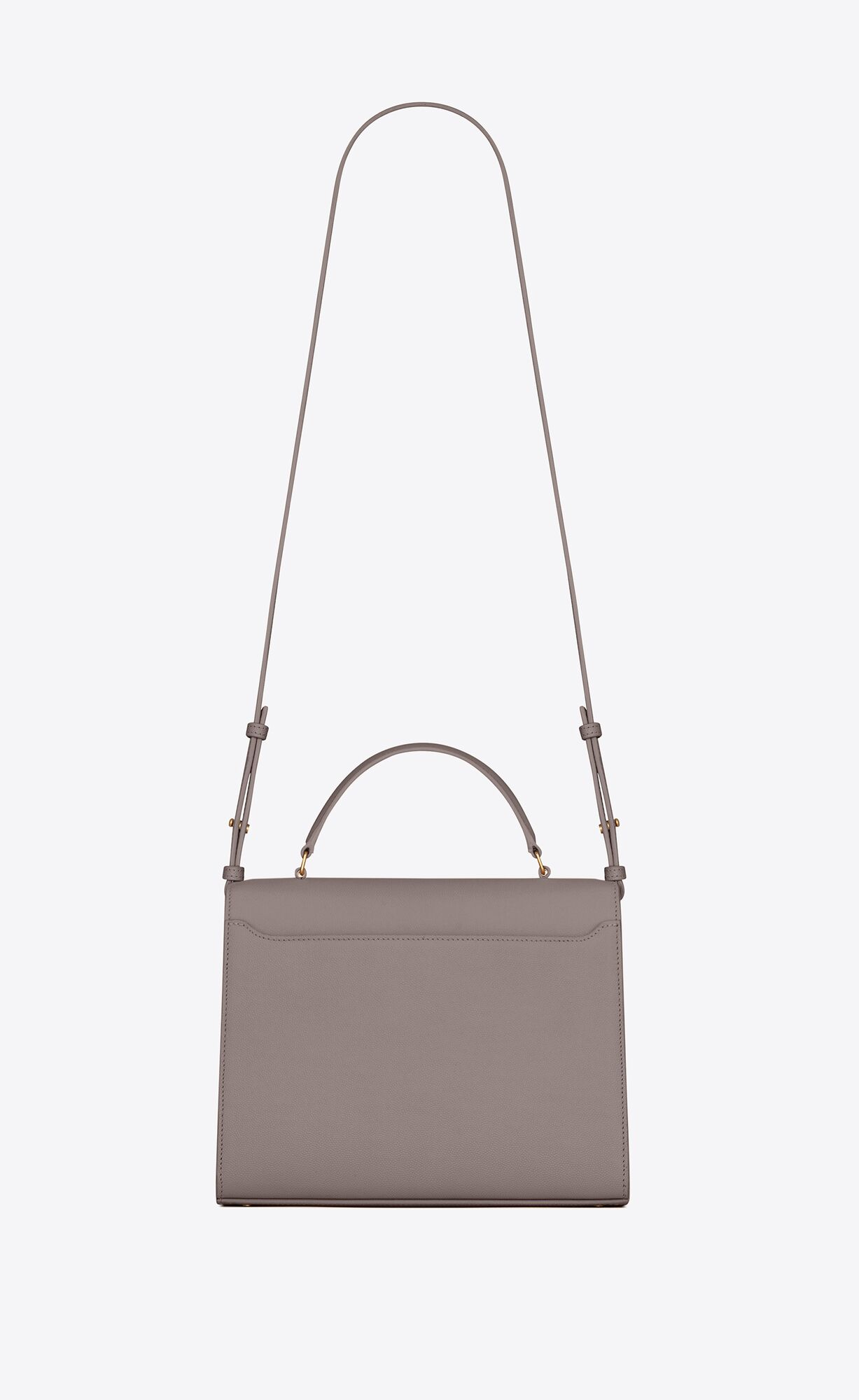 cassandra medium top handle in grain de poudre embossed leather fog cassandra medium top handle in grain de poudre embossed leather fog