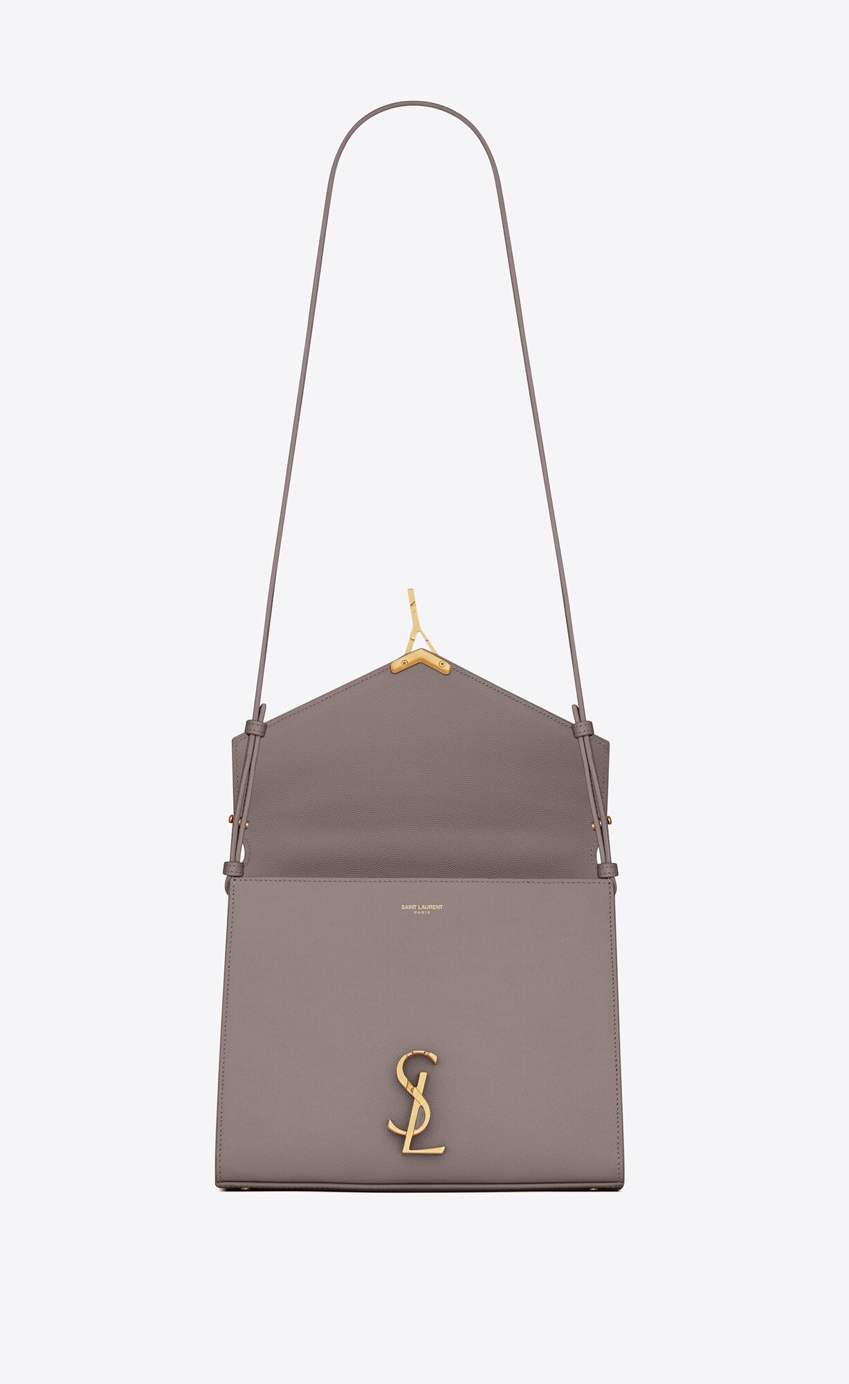 cassandra medium top handle in grain de poudre embossed leather fog cassandra medium top handle in grain de poudre embossed leather fog