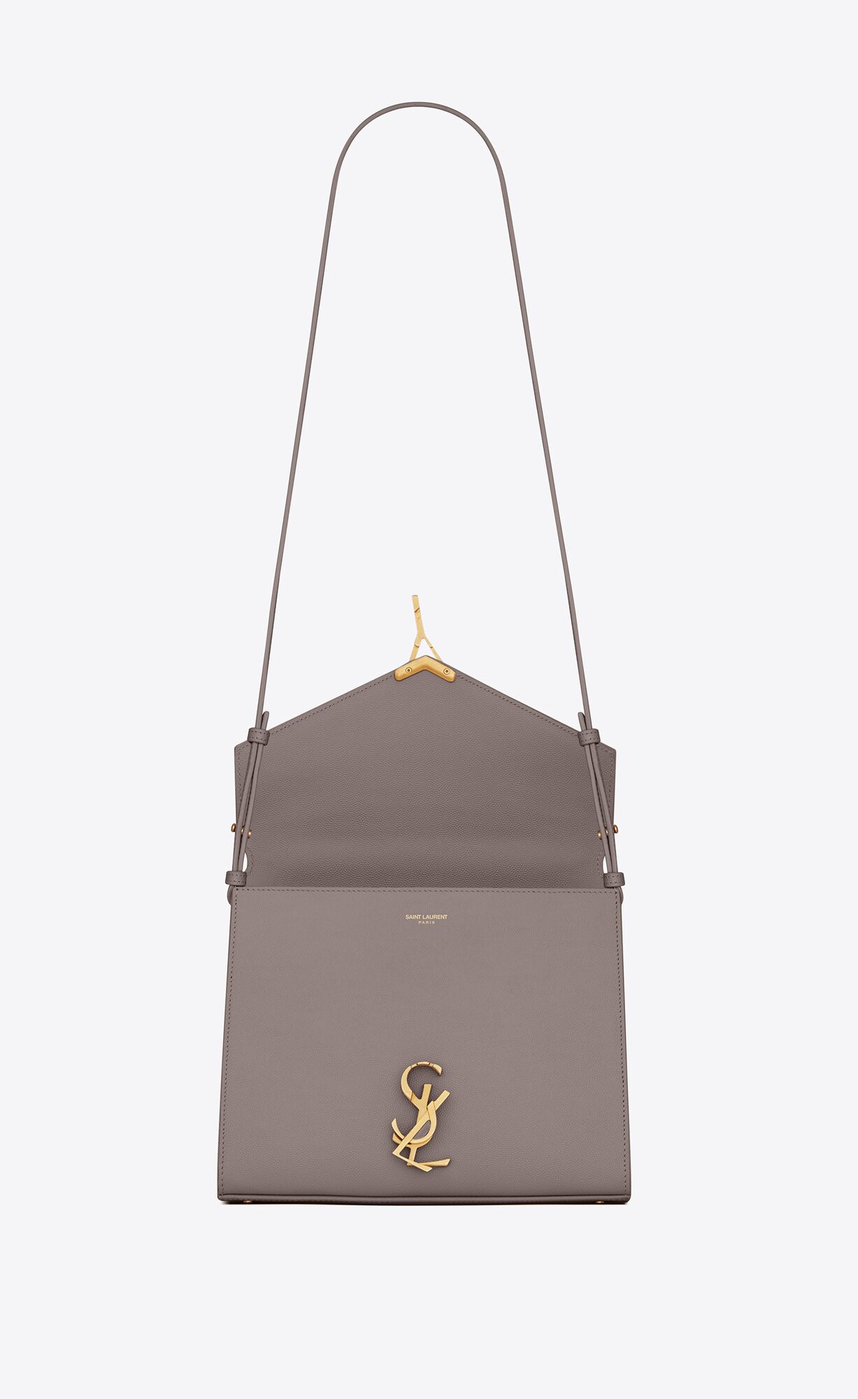 cassandra medium top handle in grain de poudre embossed leather fog cassandra medium top handle in grain de poudre embossed leather fog