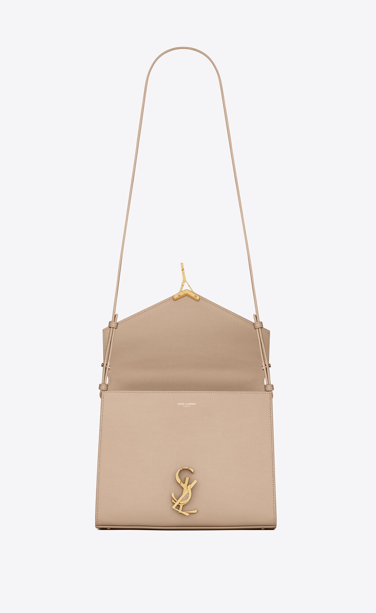 cassandra medium top handle bag in grain de poudre embossed leather dark beige cassandra medium top handle bag in grain de poudre embossed leather dark beige