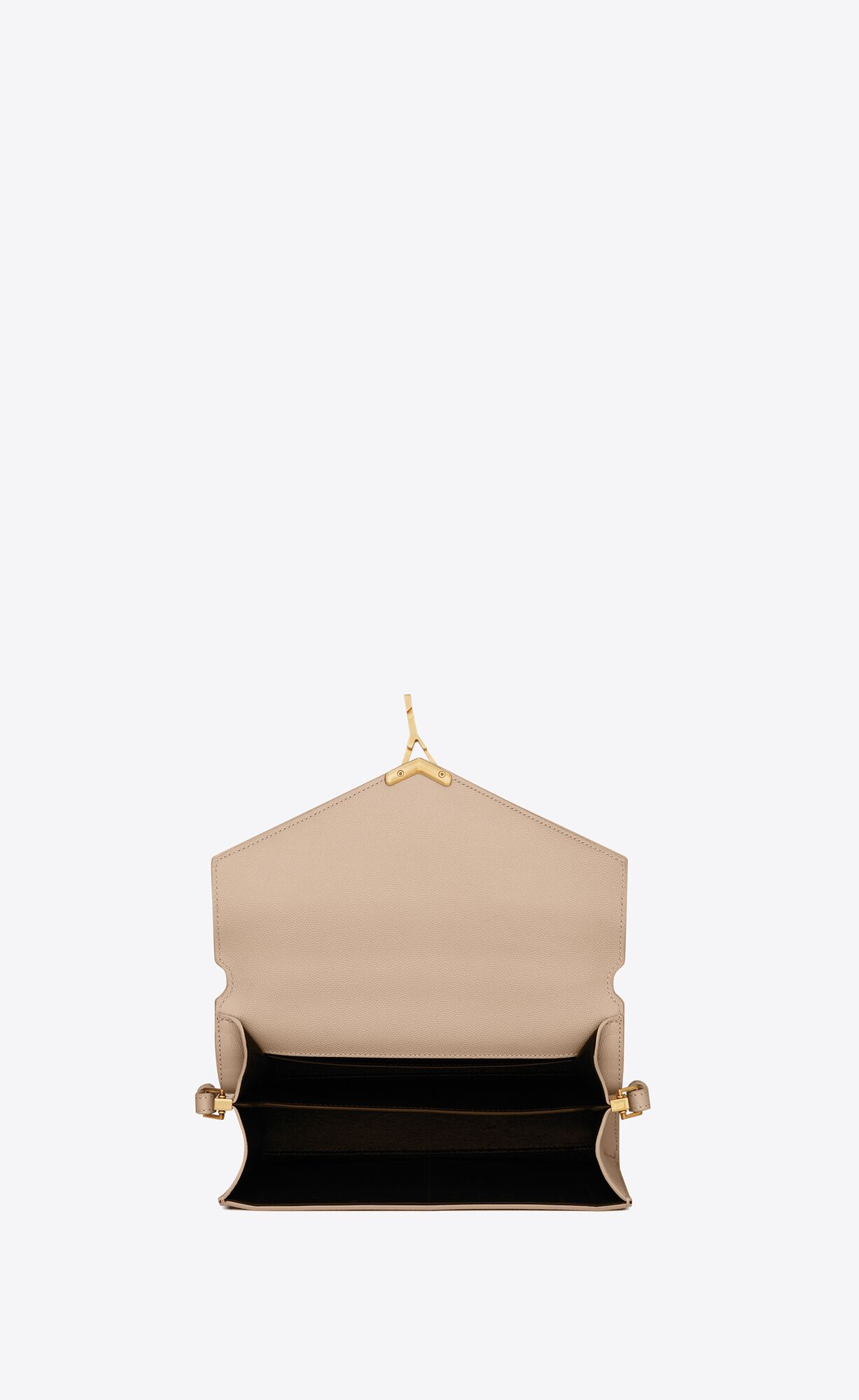 cassandra medium top handle bag in grain de poudre embossed leather dark beige cassandra medium top handle bag in grain de poudre embossed leather dark beige
