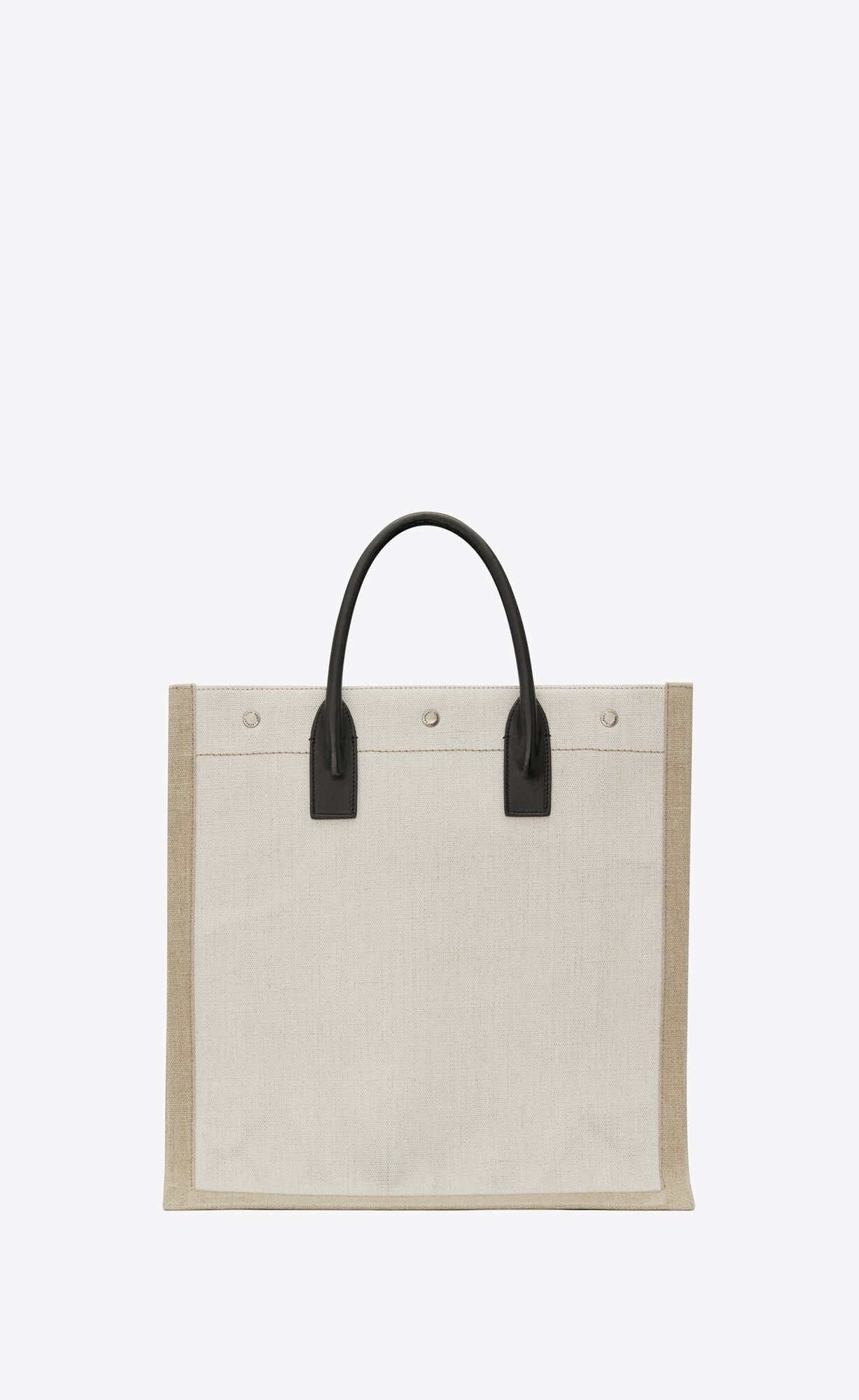rive gauche tote in canvas white linen rive gauche tote in canvas white linen