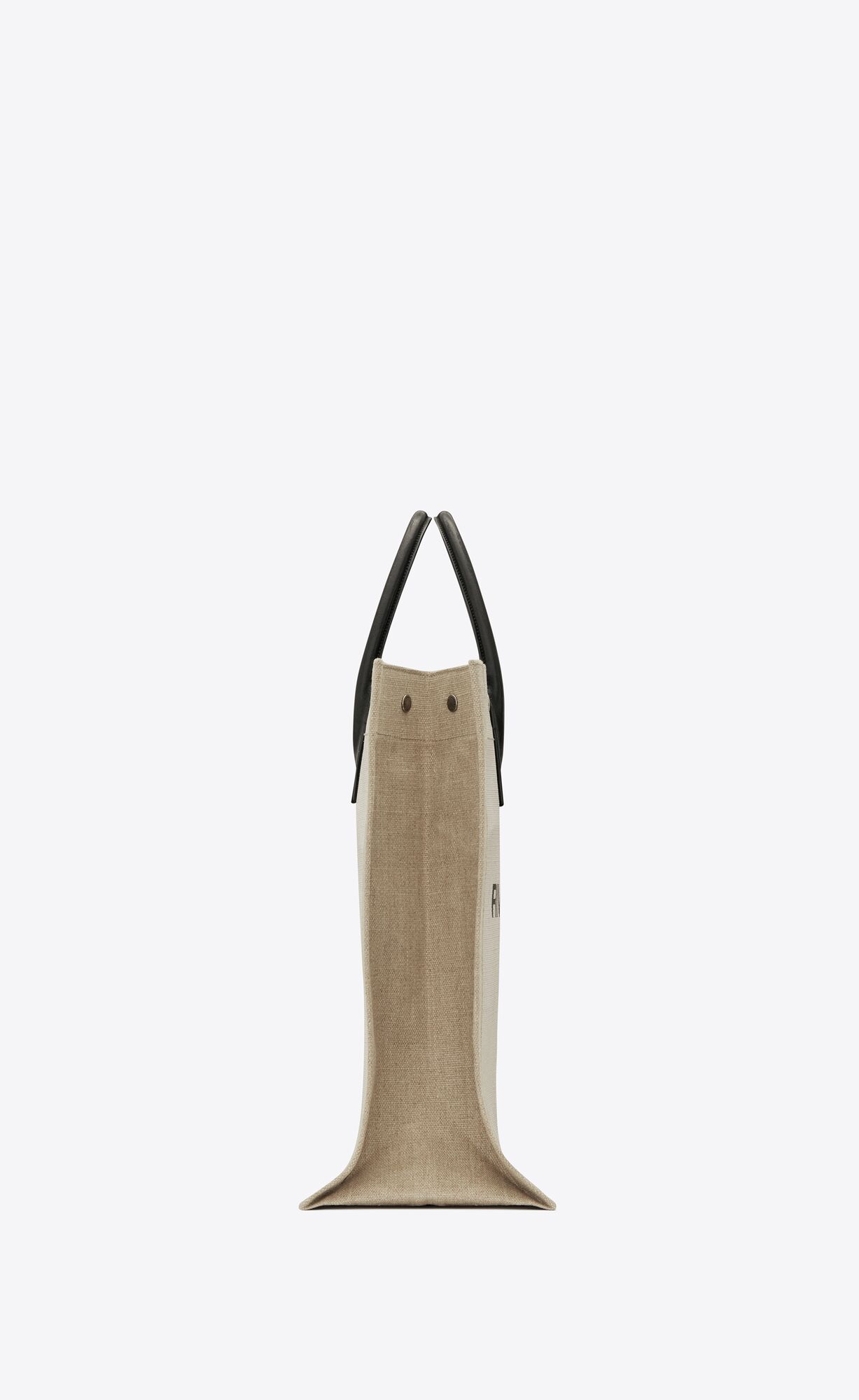 rive gauche tote in canvas white linen rive gauche tote in canvas white linen