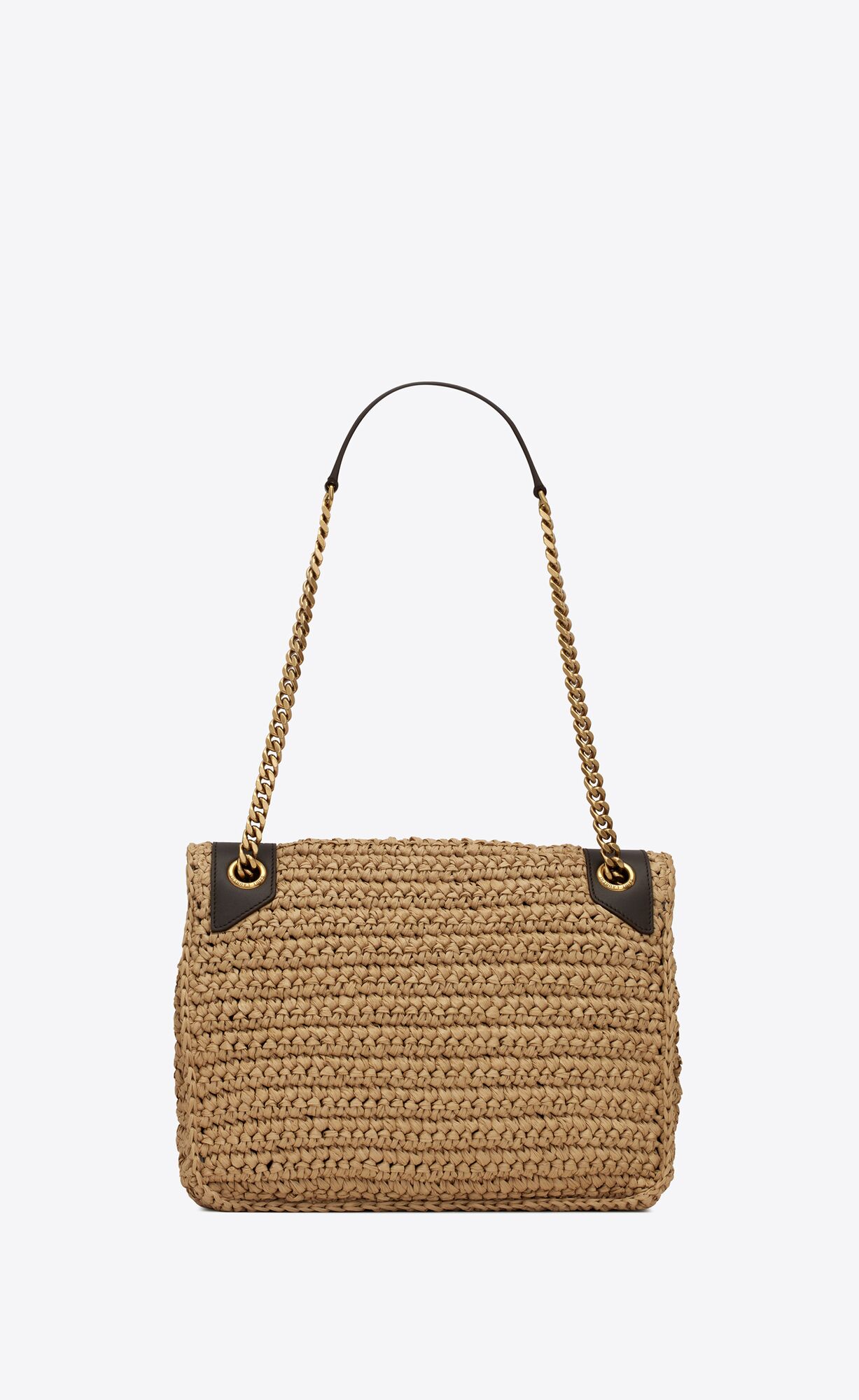 niki medium chain bag in raffia and leather natural niki medium chain bag in raffia and leather natural