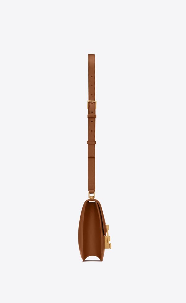 le carré satchel in box saint laurent leather brick