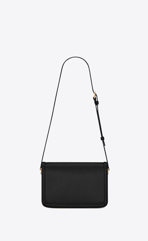 solferino medium satchel in box saint laurent leather black