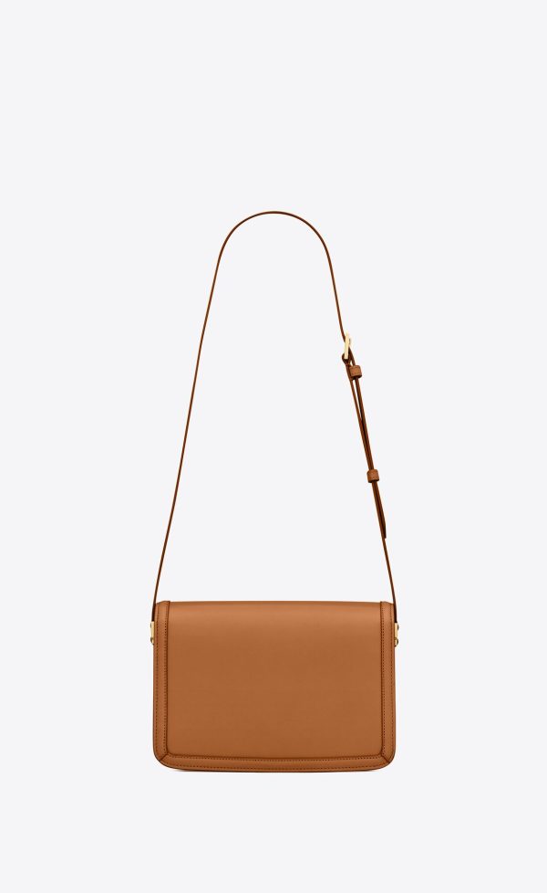 solferino medium satchel in box saint laurent leather dark honey