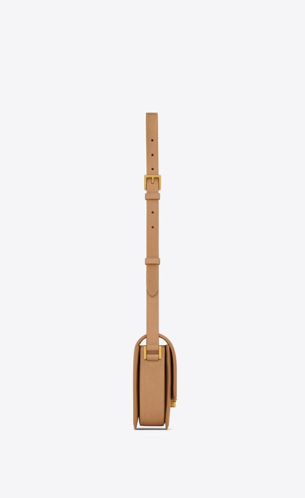 solferino medium in canvas and vegetable tanned leather brown gold