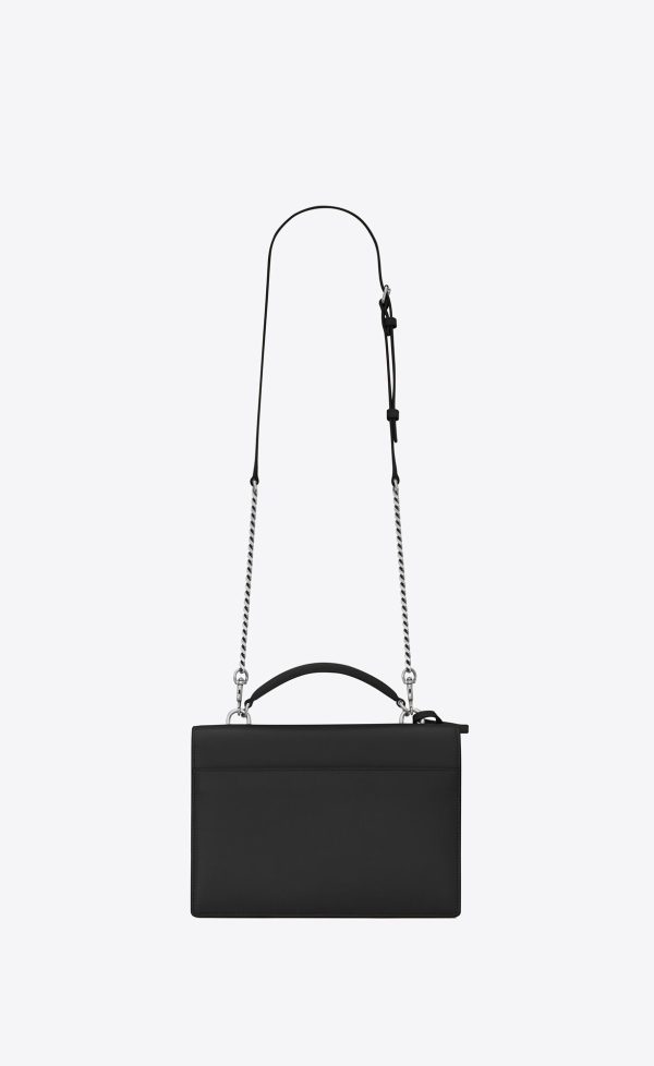 sunset top handle in smooth leather noir
