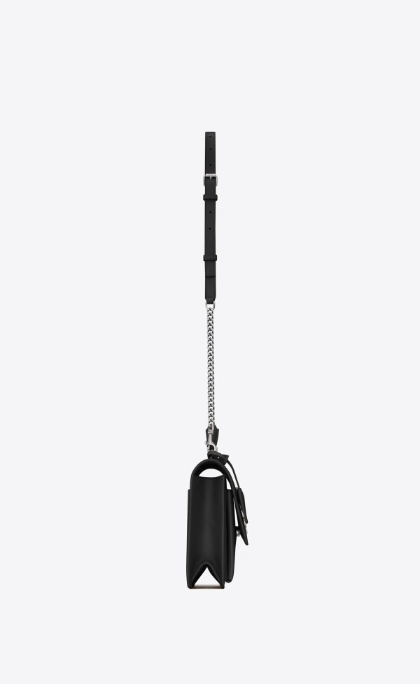 sunset top handle in smooth leather noir