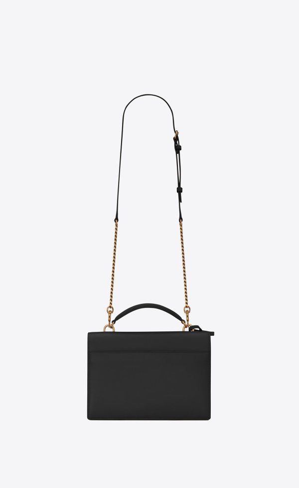 sunset top handle in smooth leather noir