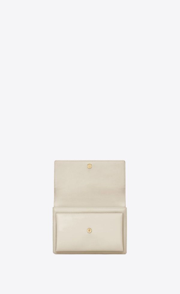 sunset top handle in smooth leather blanc vintage
