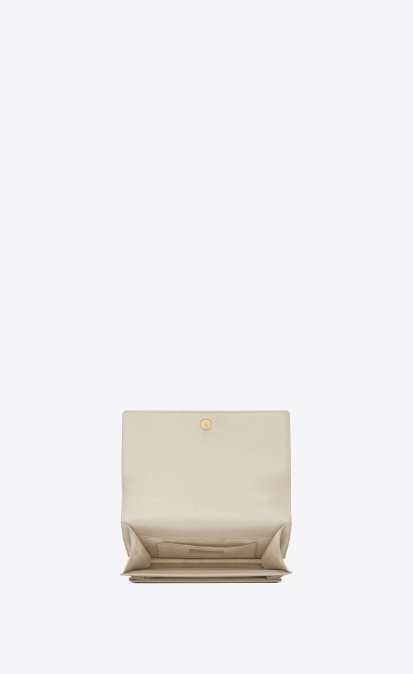 sunset top handle in smooth leather blanc vintage