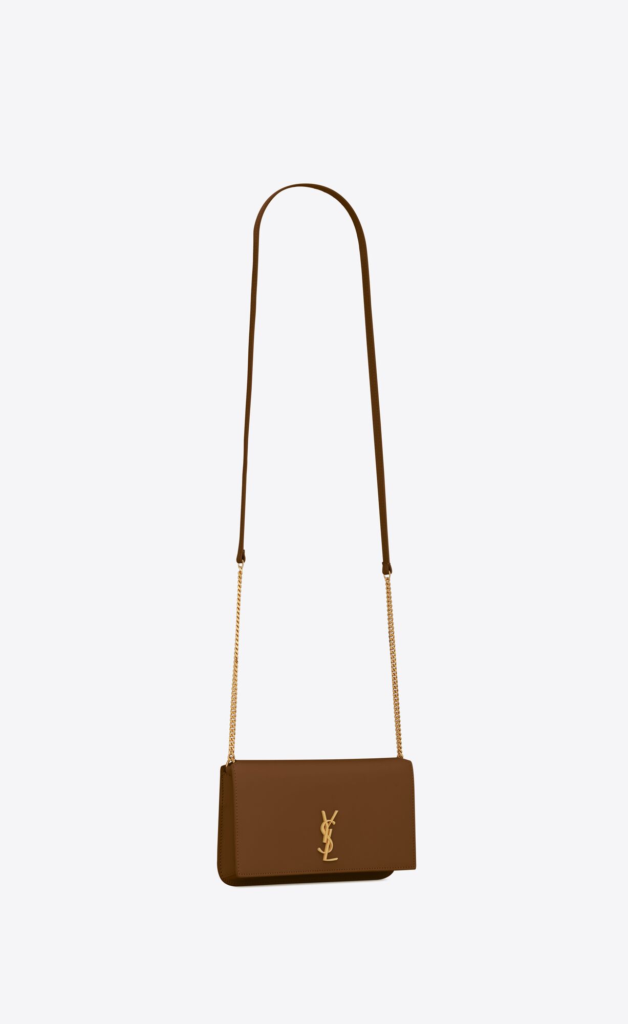 cassandre phone holder with strap in smooth leather marron glace cassandre phone holder with strap in smooth leather marron glace