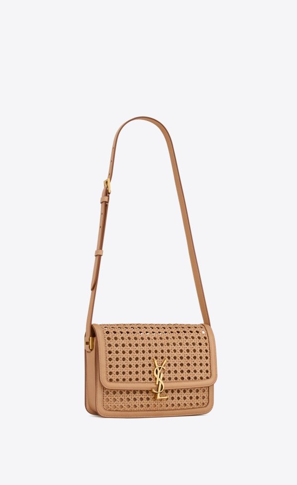 solferino medium in canework vegetable tanned leather brown gold