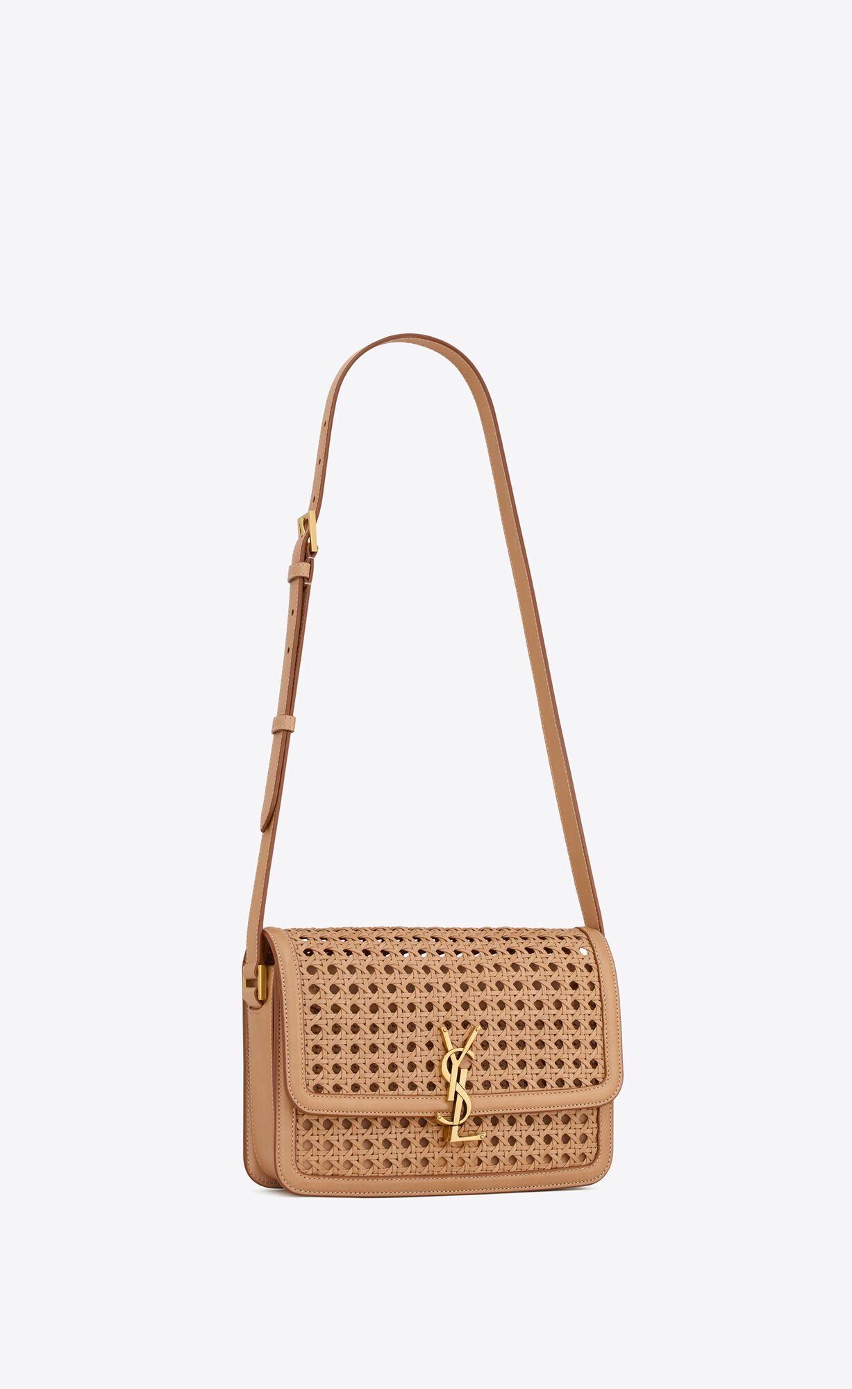 solferino medium in canework vegetable tanned leather brown gold solferino medium in canework vegetable tanned leather brown gold