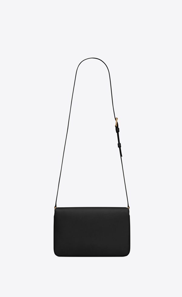 le maillon satchel in smooth leather black