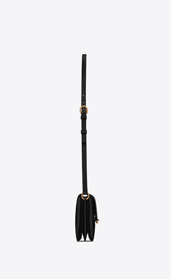 le maillon satchel in smooth leather black