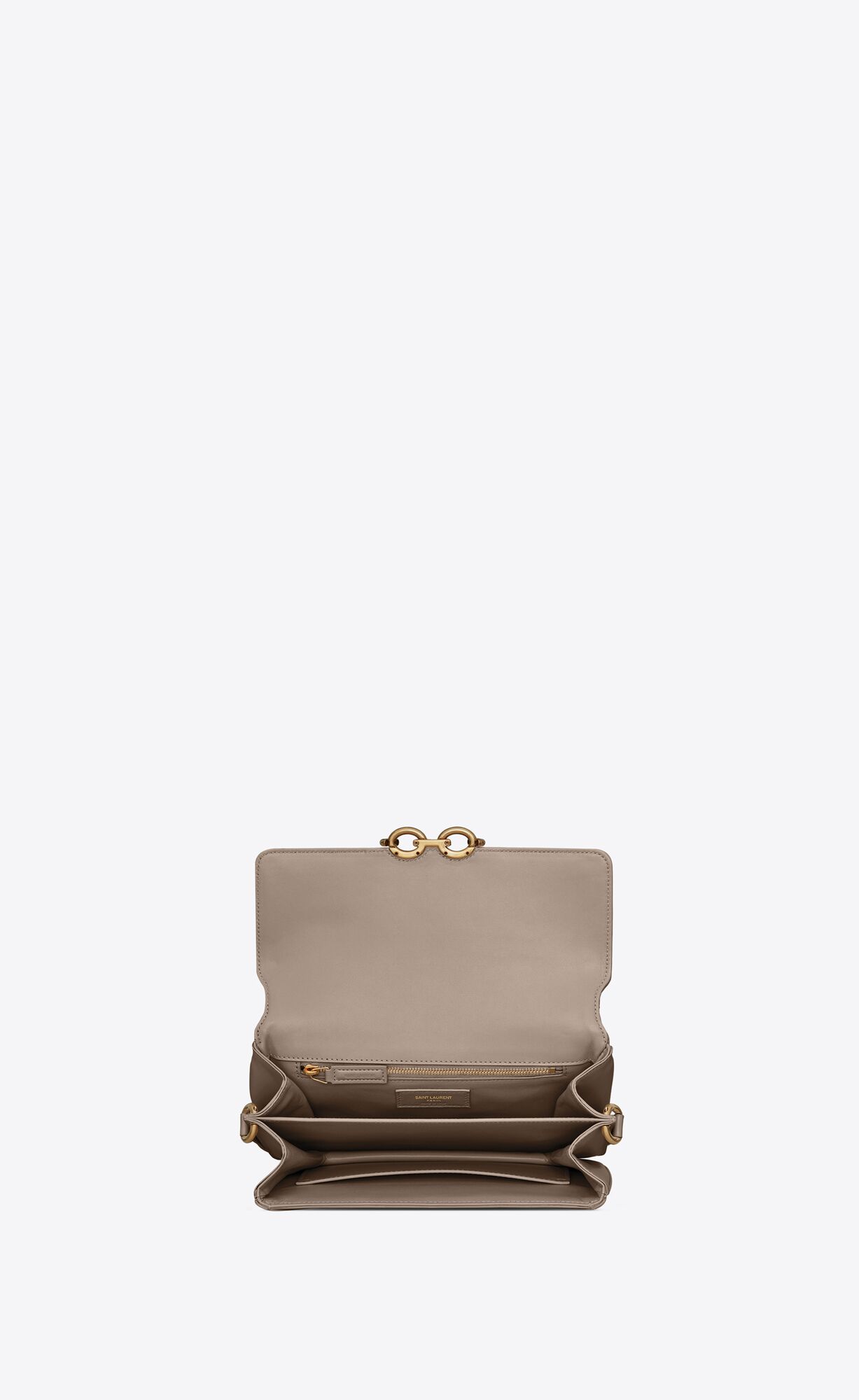 le maillon satchel in smooth leather greyish brown le maillon satchel in smooth leather greyish brown