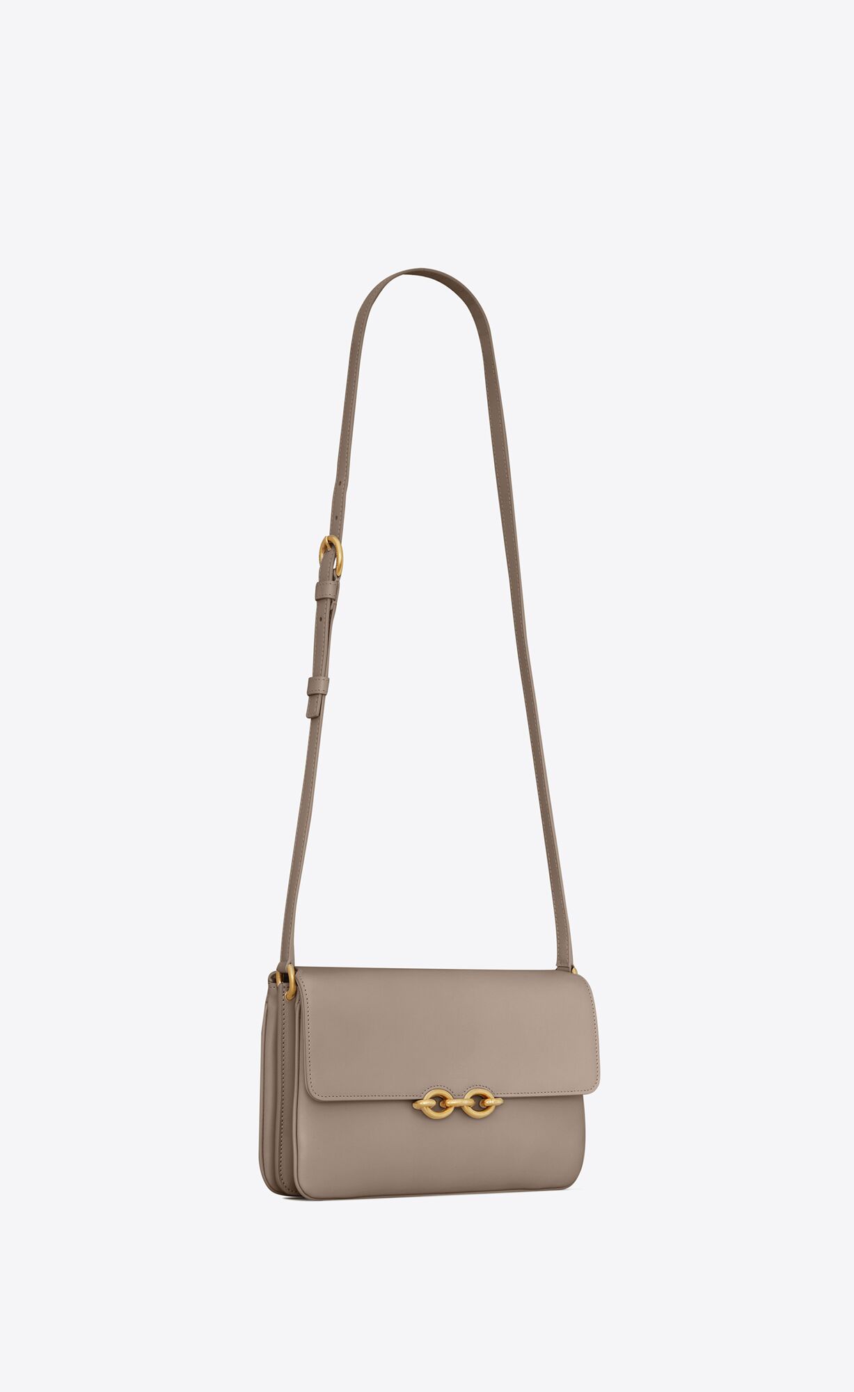 le maillon satchel in smooth leather greyish brown le maillon satchel in smooth leather greyish brown