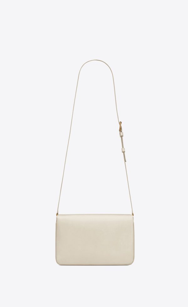 le maillon satchel in smooth leather blanc vintage