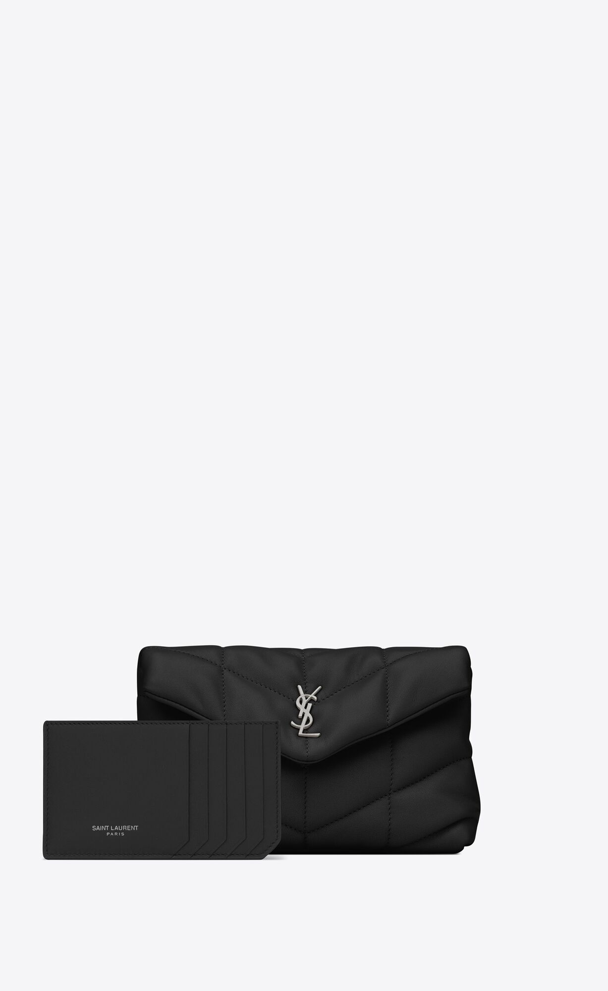 puffer small pouch in quilted lambskin black puffer small pouch in quilted lambskin black