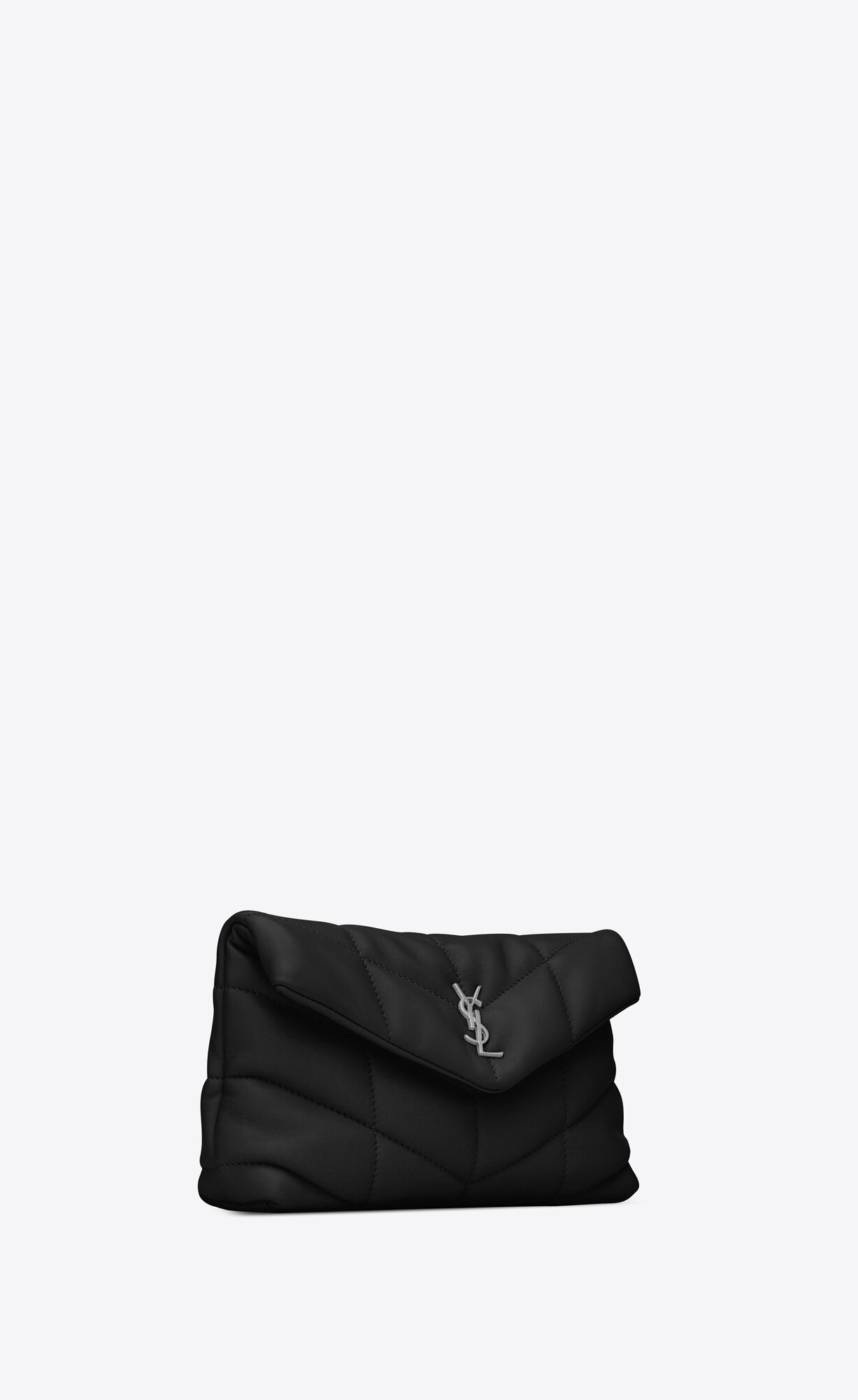 puffer small pouch in quilted lambskin black puffer small pouch in quilted lambskin black
