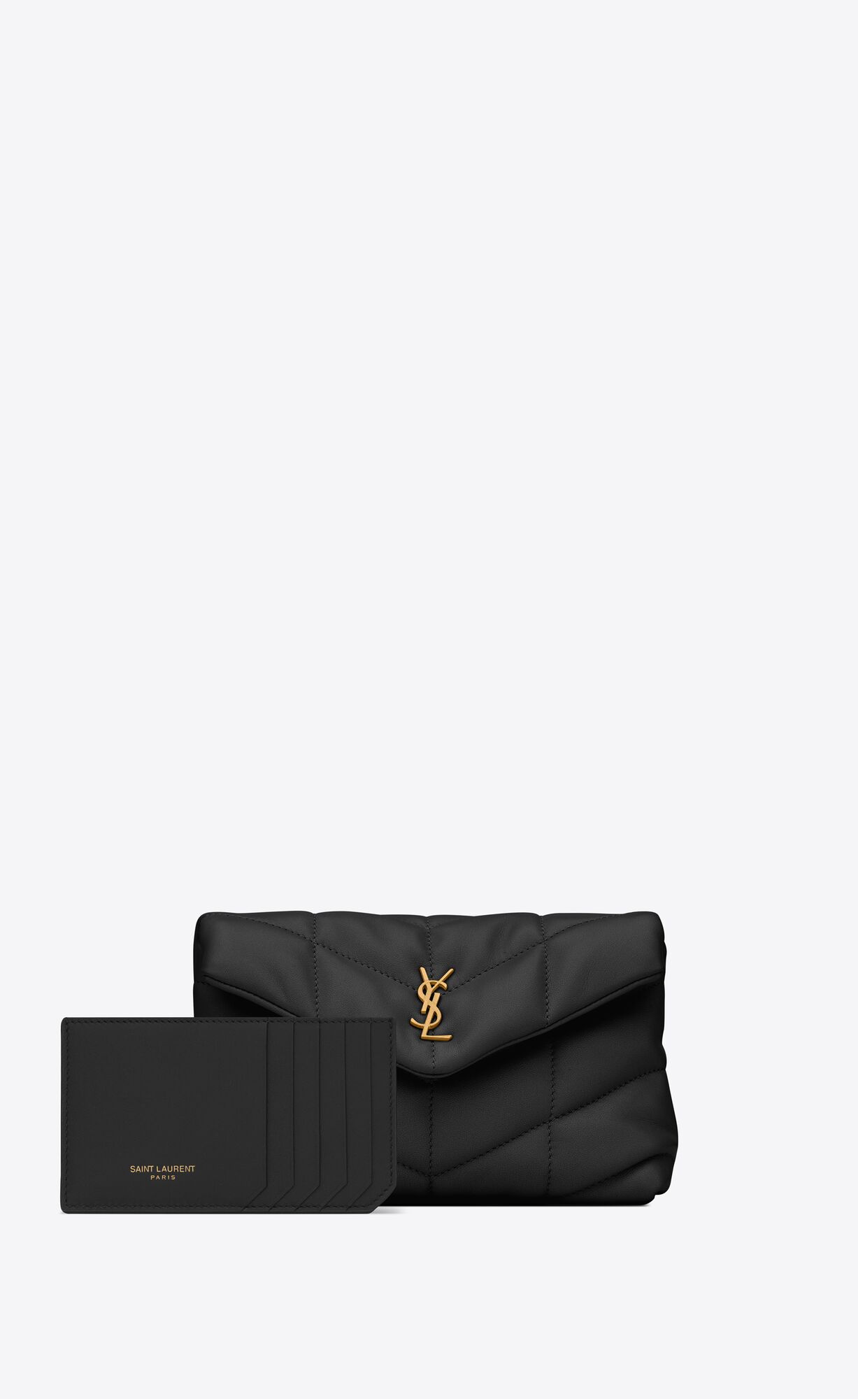 puffer small pouch in quilted lambskin black puffer small pouch in quilted lambskin black