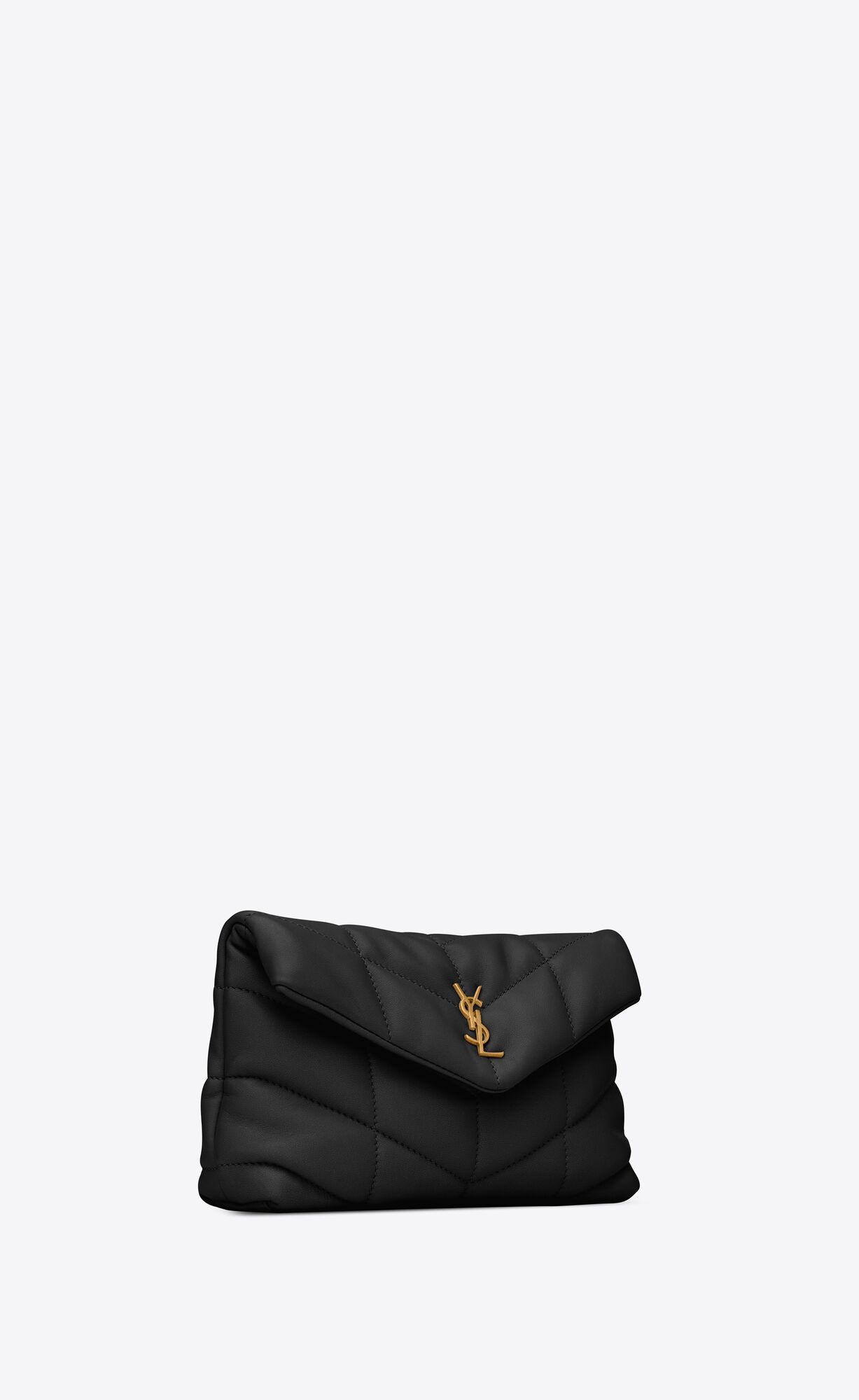 puffer small pouch in quilted lambskin black puffer small pouch in quilted lambskin black