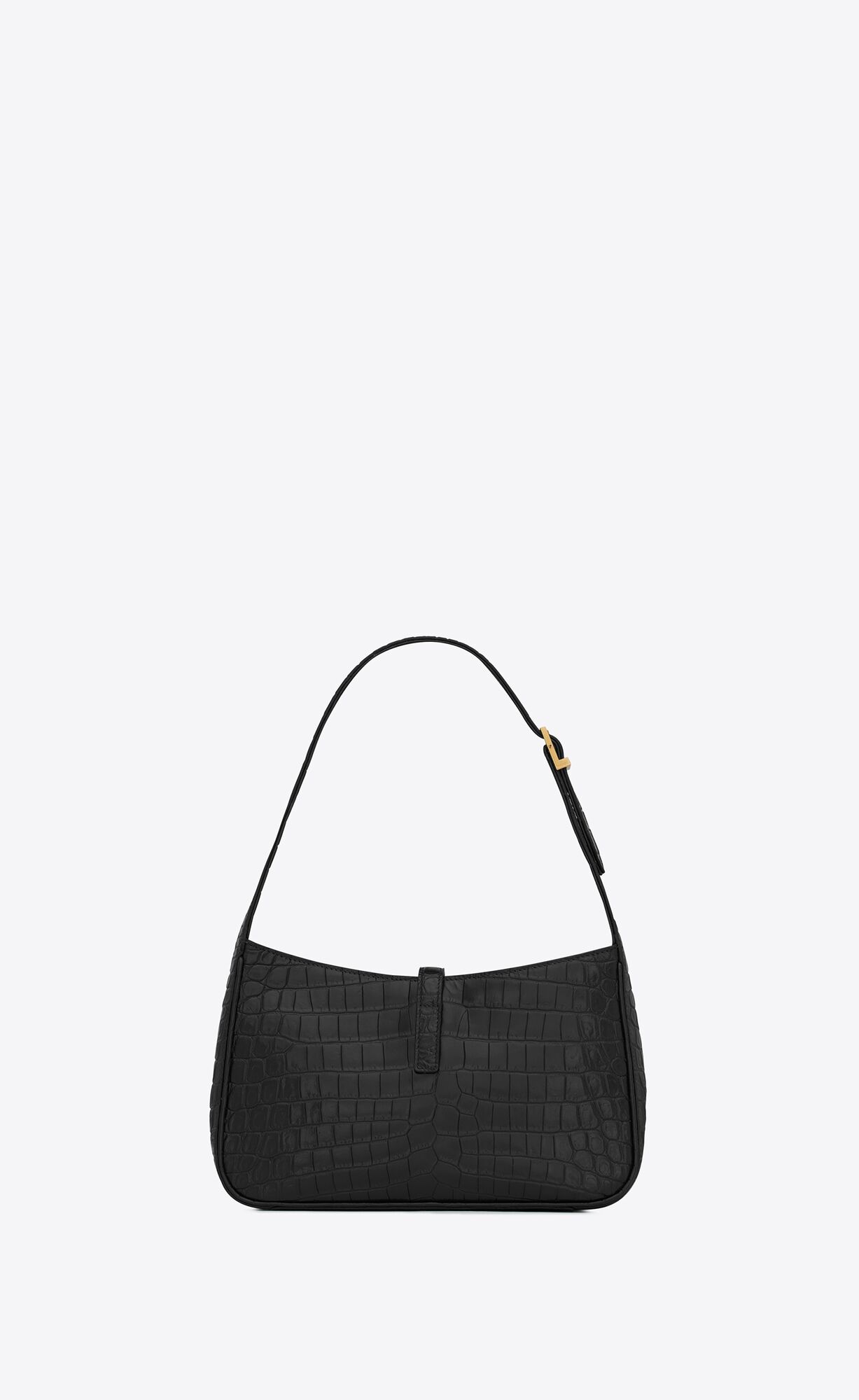 le 5 à 7 in crocodile embossed shiny leather noir le 5 à 7 in crocodile embossed shiny leather noir