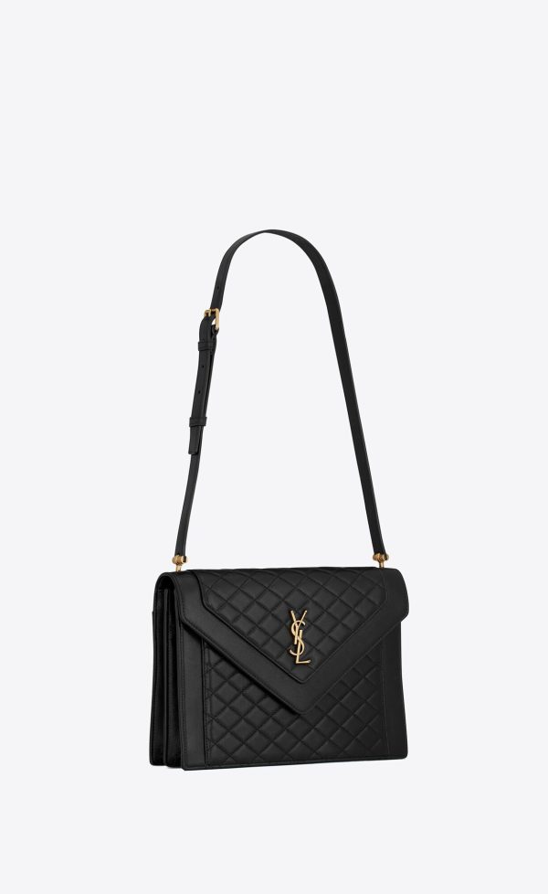 gaby satchel in quilted lambskin black