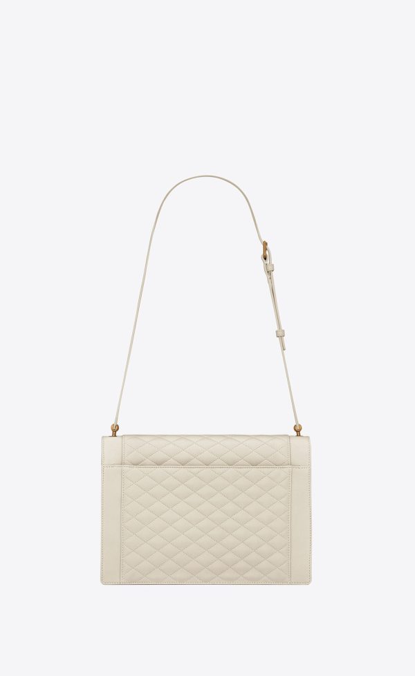 gaby satchel in quilted lambskin blanc vintage