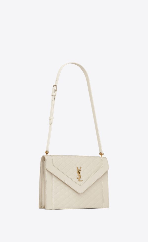 gaby satchel in quilted lambskin blanc vintage