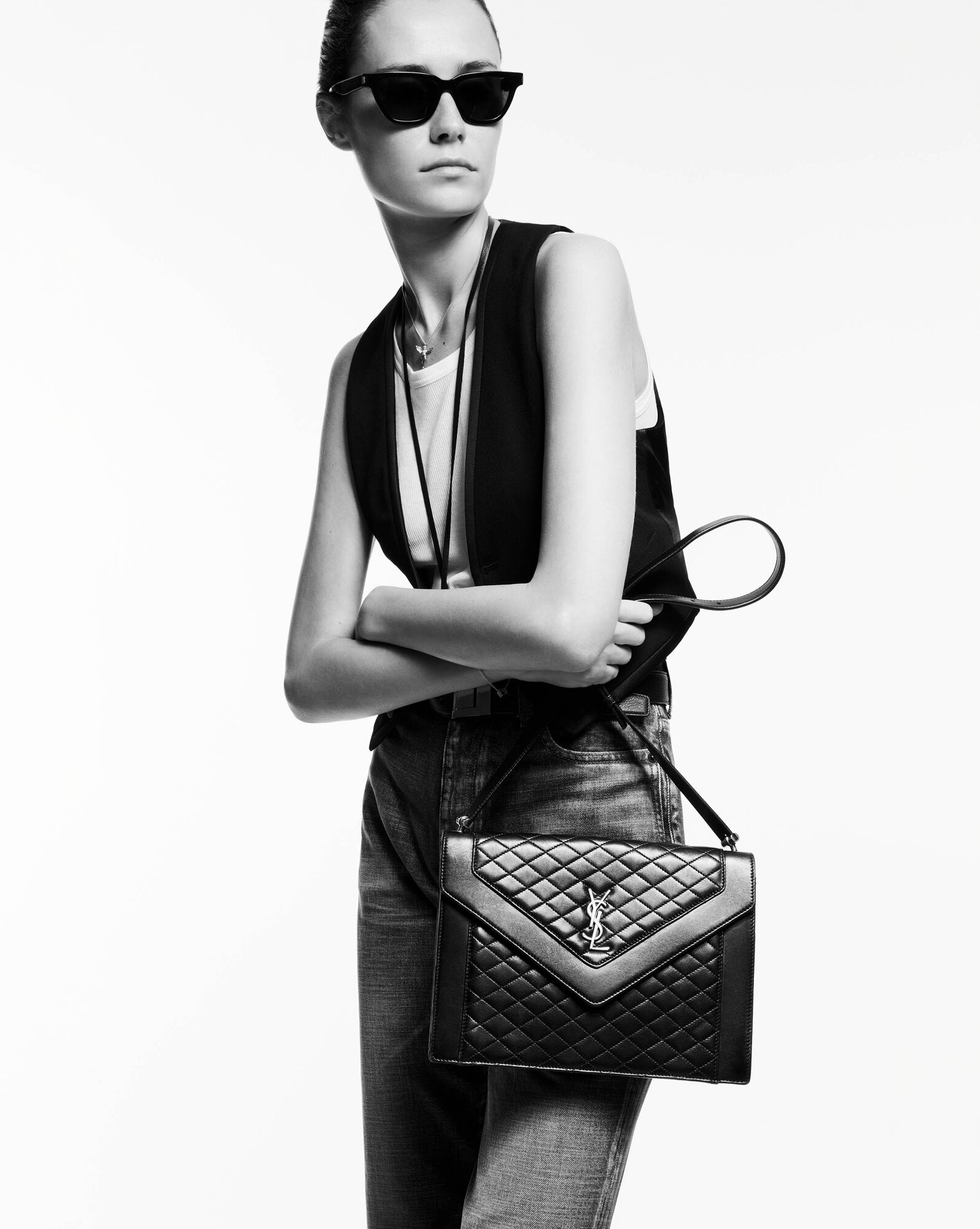gaby satchel in quilted lambskin blanc vintage gaby satchel in quilted lambskin blanc vintage