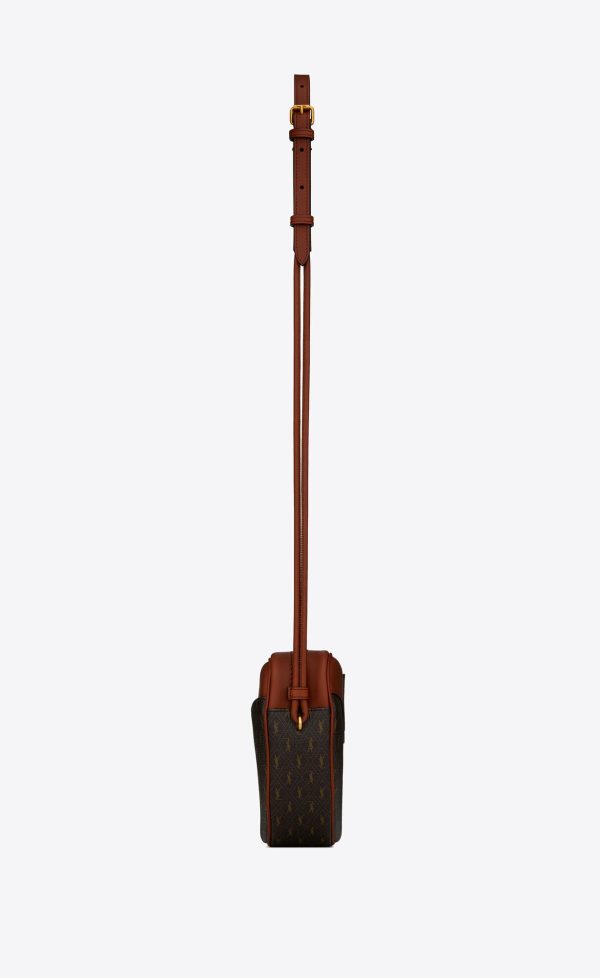 le monogramme cœur bag in cassandre canvas and smooth leather chestnut