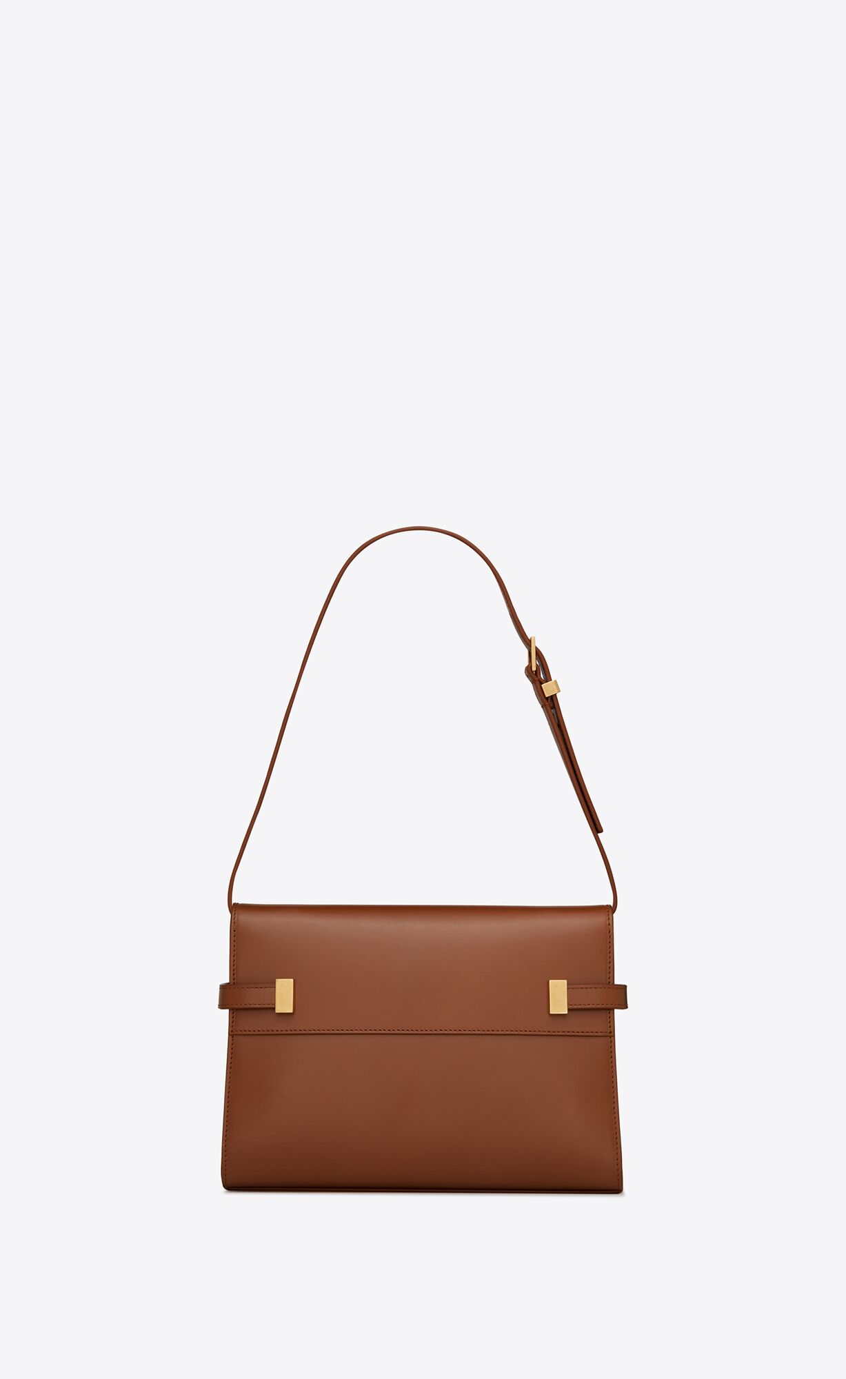 manhattan small shoulder bag in box saint laurent leather brick, dark ebene manhattan small shoulder bag in box saint laurent leather brick, dark ebene