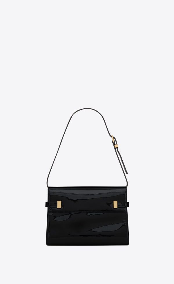 manhattan small shoulder bag in patent leather black