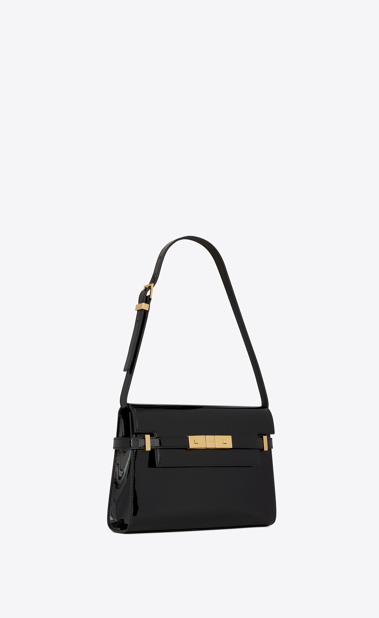 manhattan small shoulder bag in patent leather black manhattan small shoulder bag in patent leather black