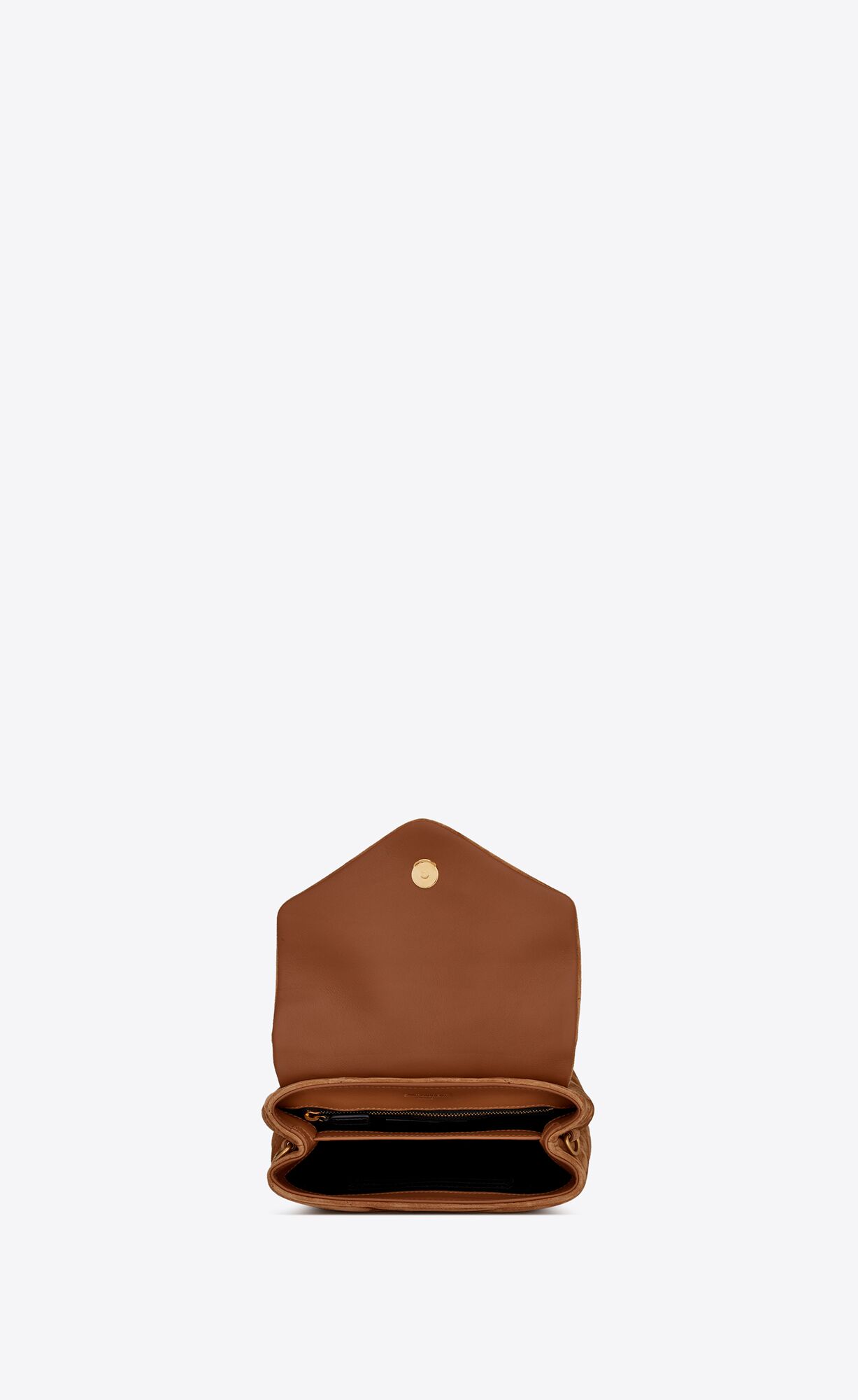 loulou toy strap bag in "y" quilted suede and smooth leather cinnamon loulou toy strap bag in "y" quilted suede and smooth leather cinnamon