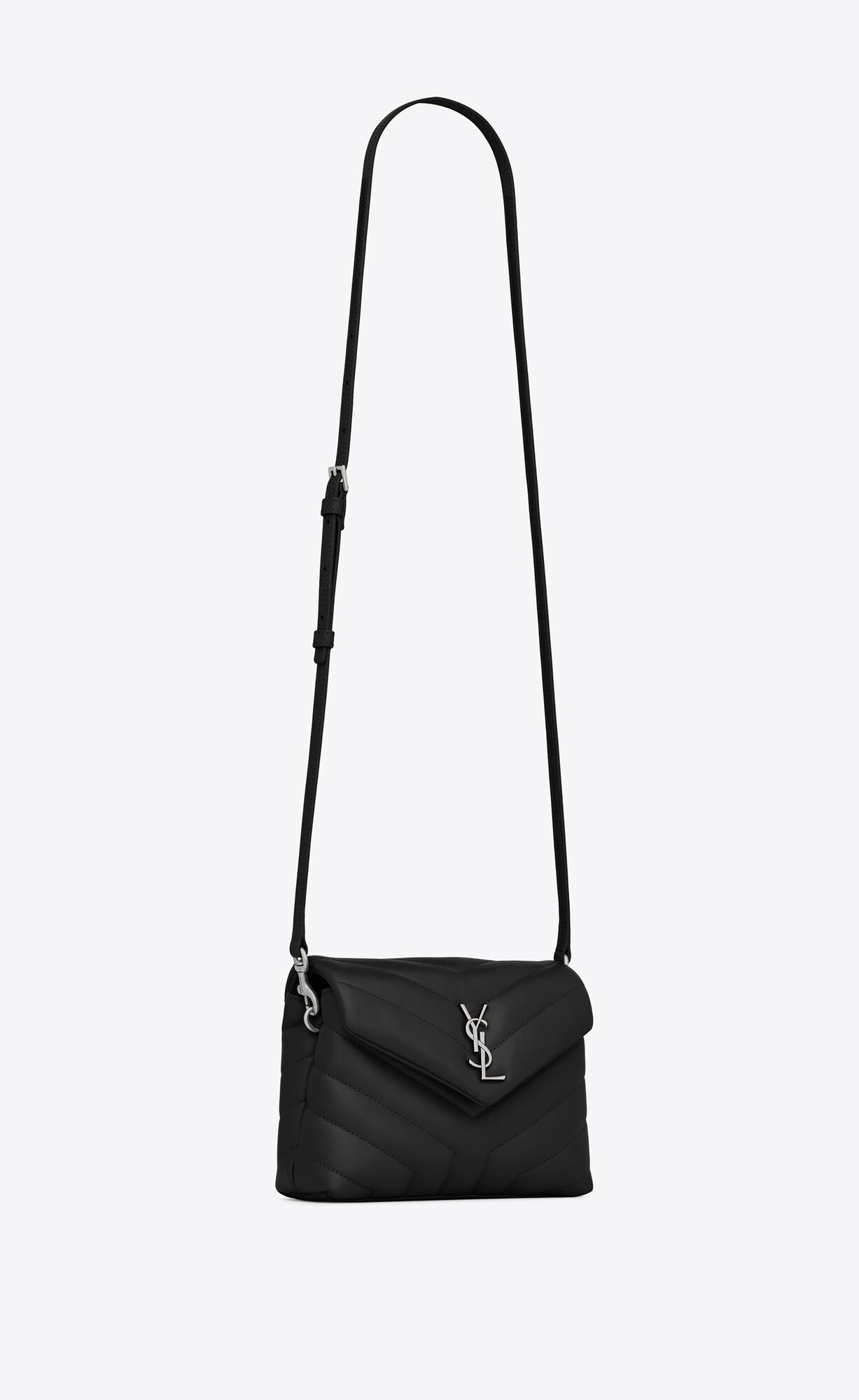 loulou toy strap bag in quilted "y" leather black loulou toy strap bag in quilted "y" leather black