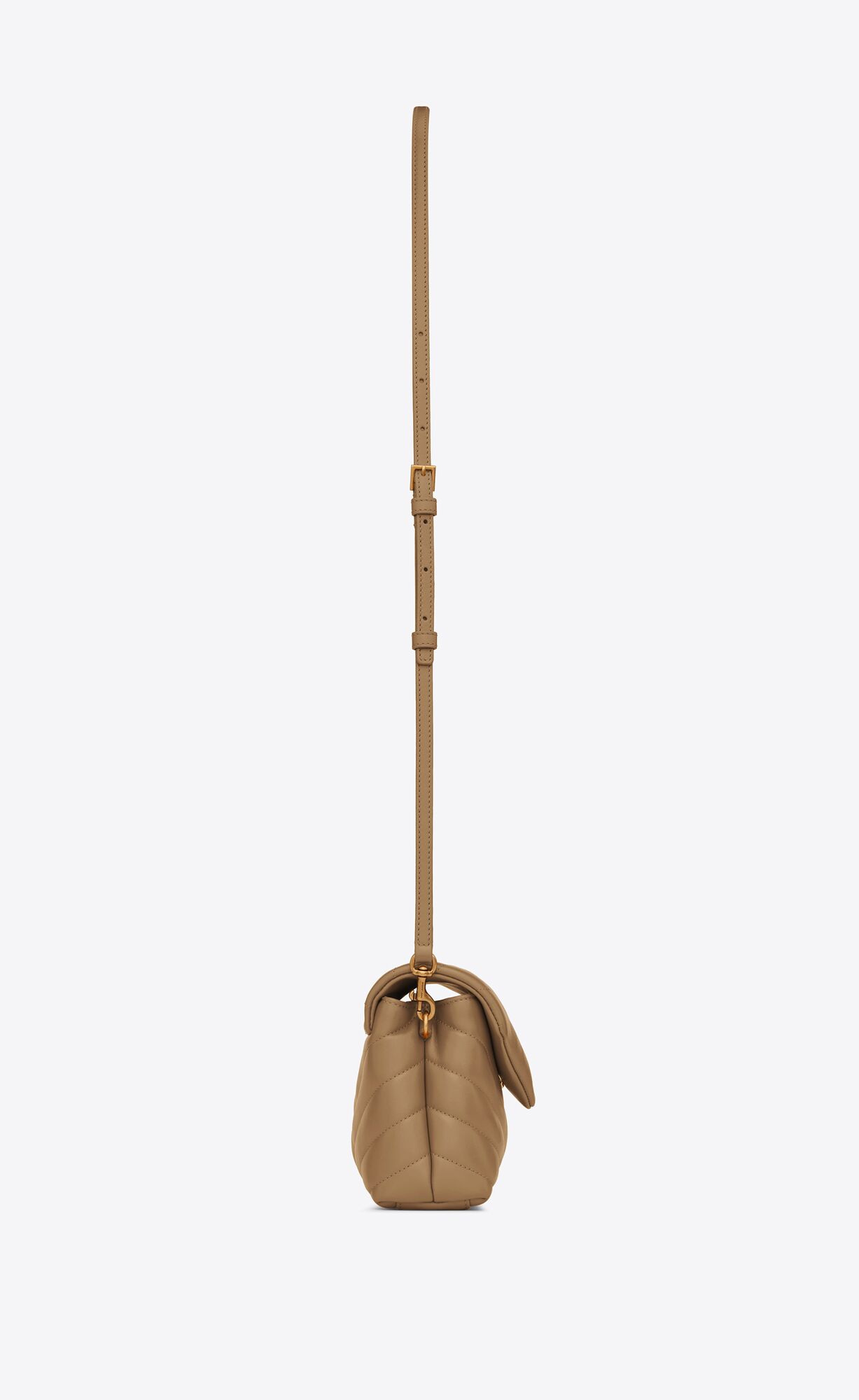 loulou toy strap bag in matelassé "y" leather natural tan loulou toy strap bag in matelassé "y" leather natural tan