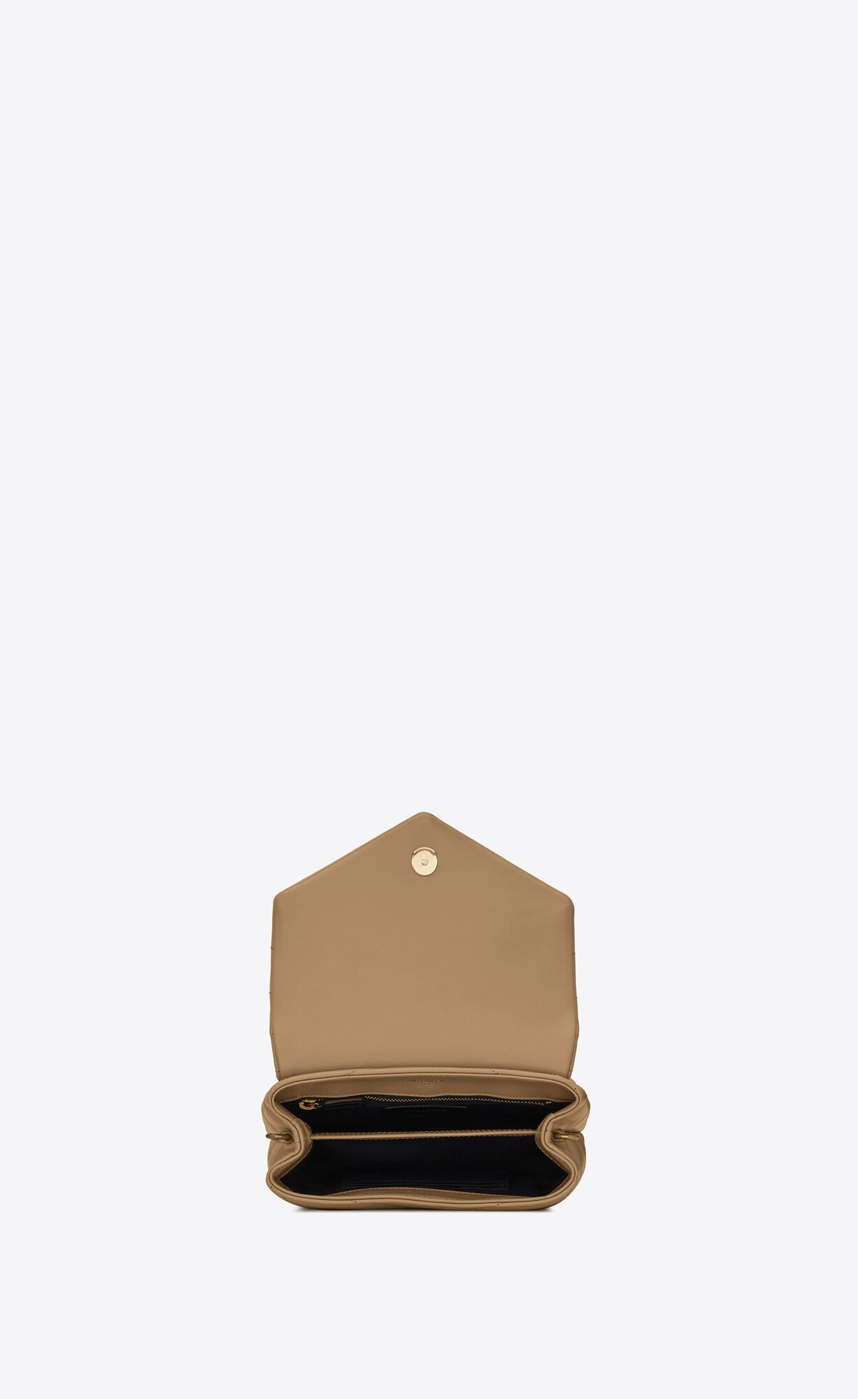 loulou toy strap bag in matelassé "y" leather natural tan loulou toy strap bag in matelassé "y" leather natural tan