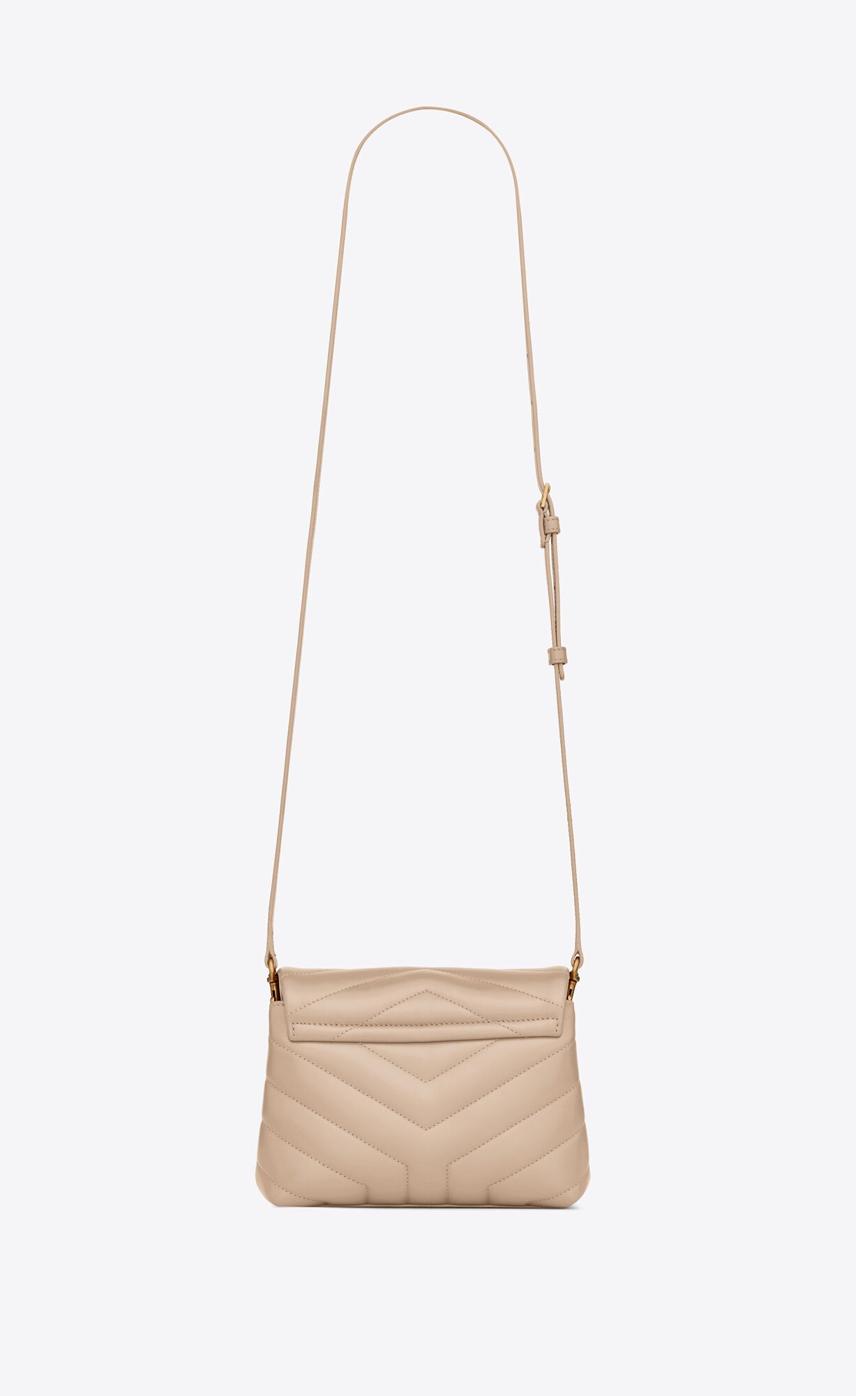 loulou toy strap bag in quilted "y" leather dark beige loulou toy strap bag in quilted "y" leather dark beige