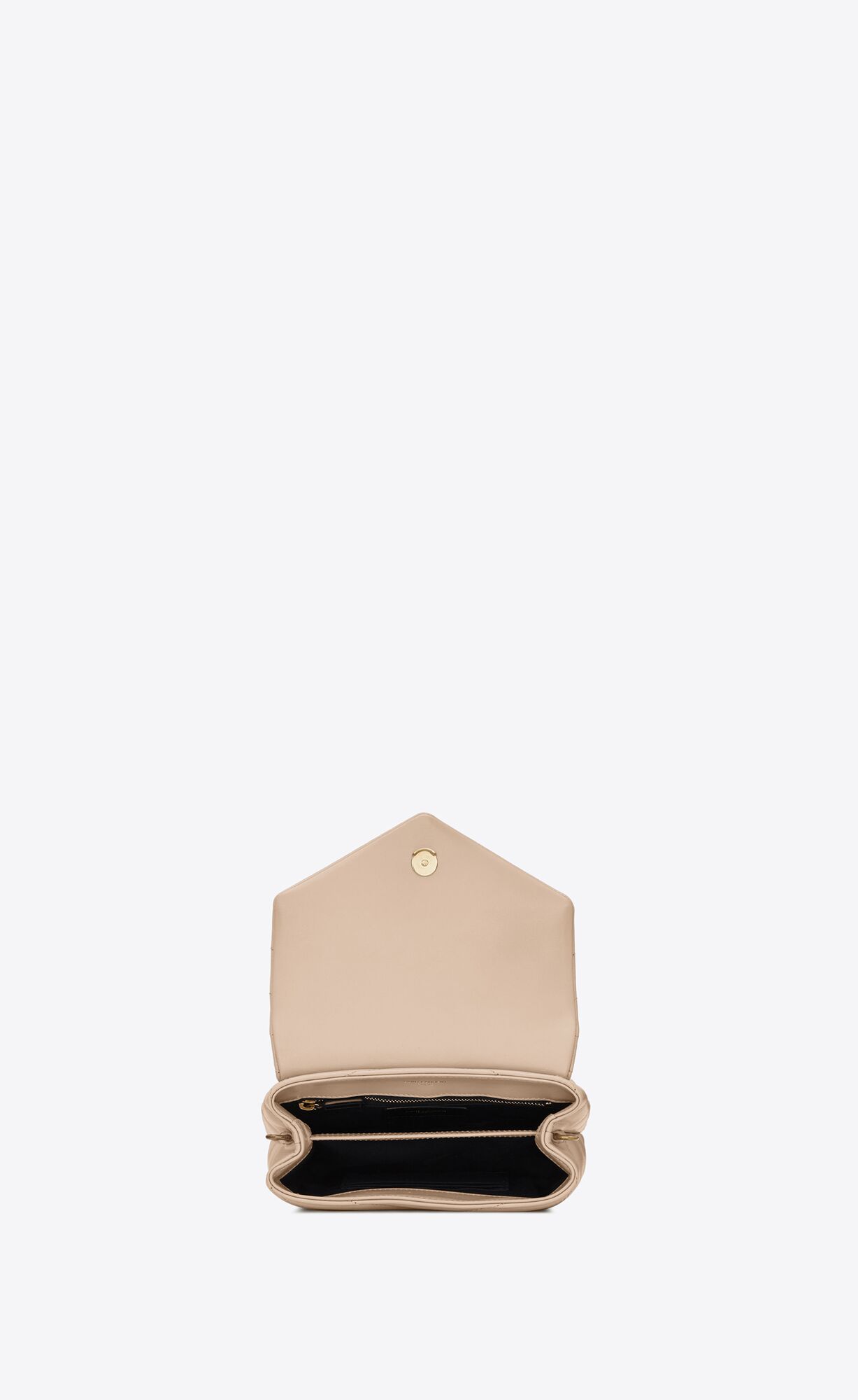 loulou toy strap bag in quilted "y" leather dark beige loulou toy strap bag in quilted "y" leather dark beige